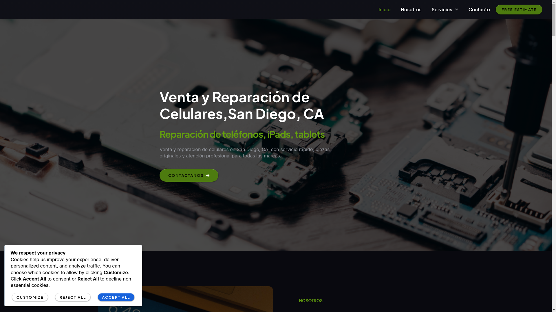 website screenshot of https://cell-andmore.com/