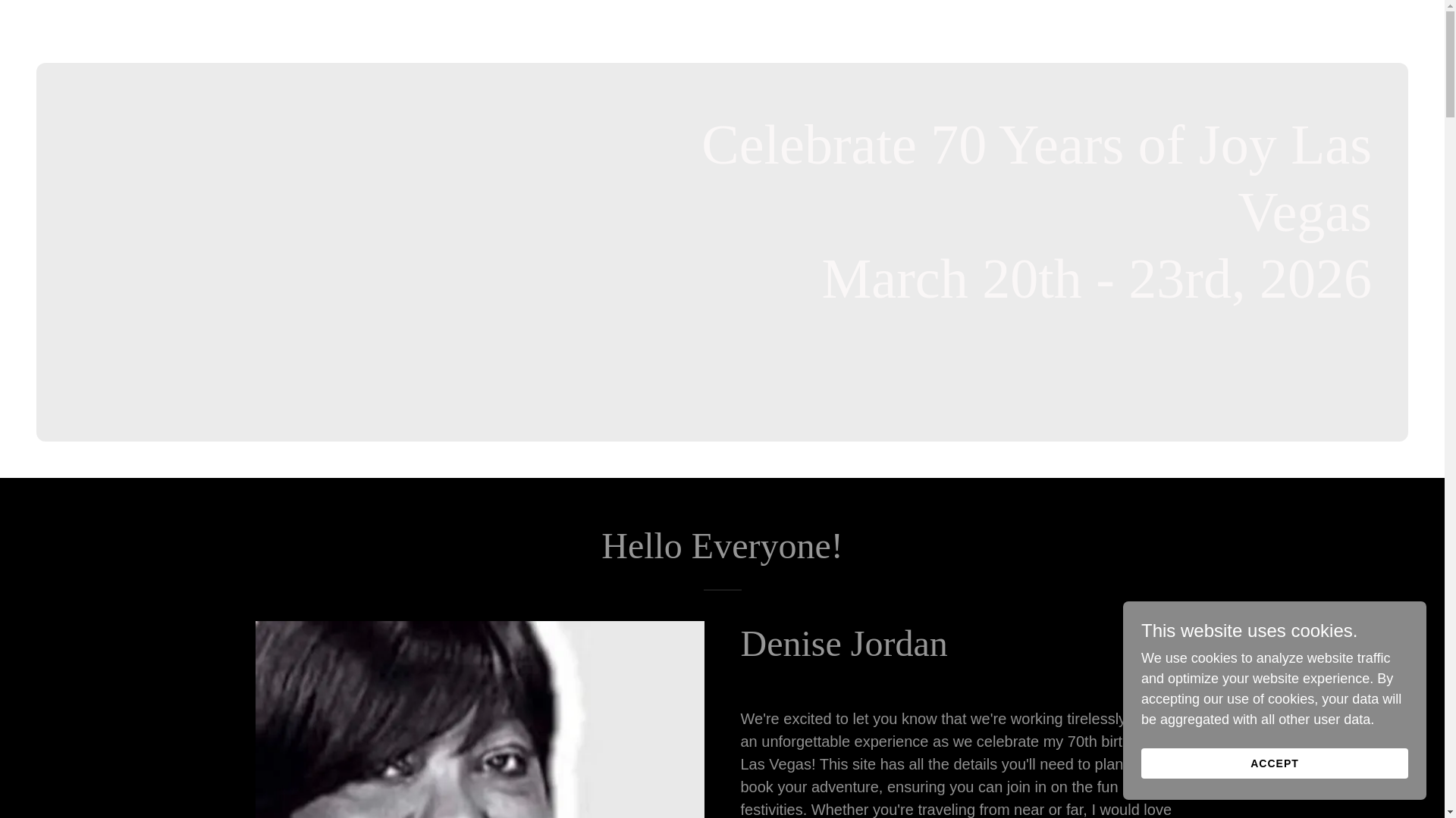 website screenshot of https://denise70thbirthday.com/