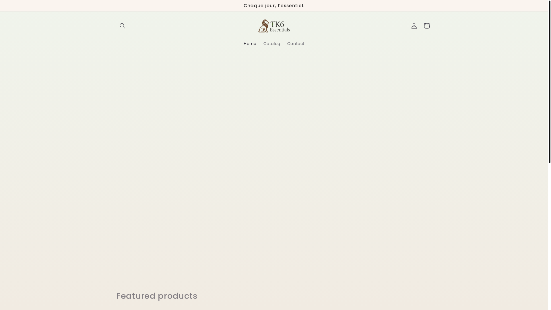 website screenshot of https://tk6essentials.com/