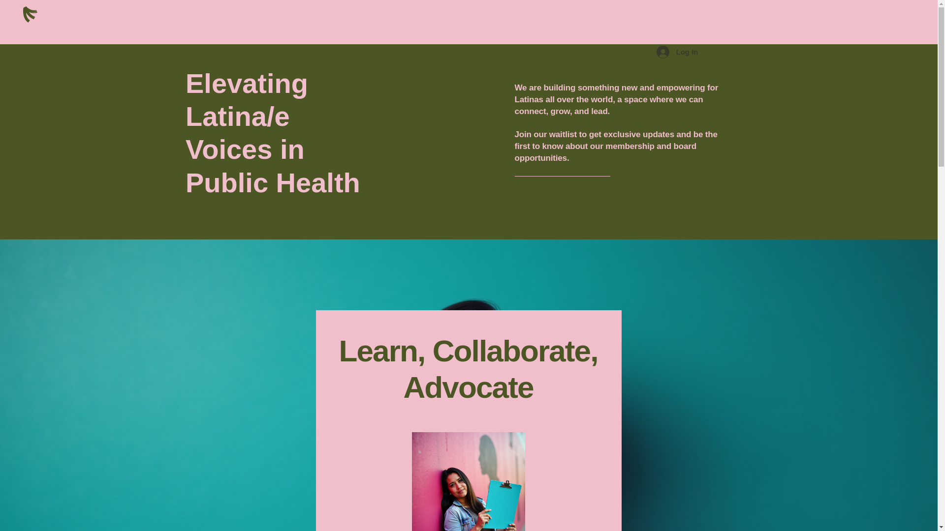 website screenshot of https://latinapublichealthcollective.org/