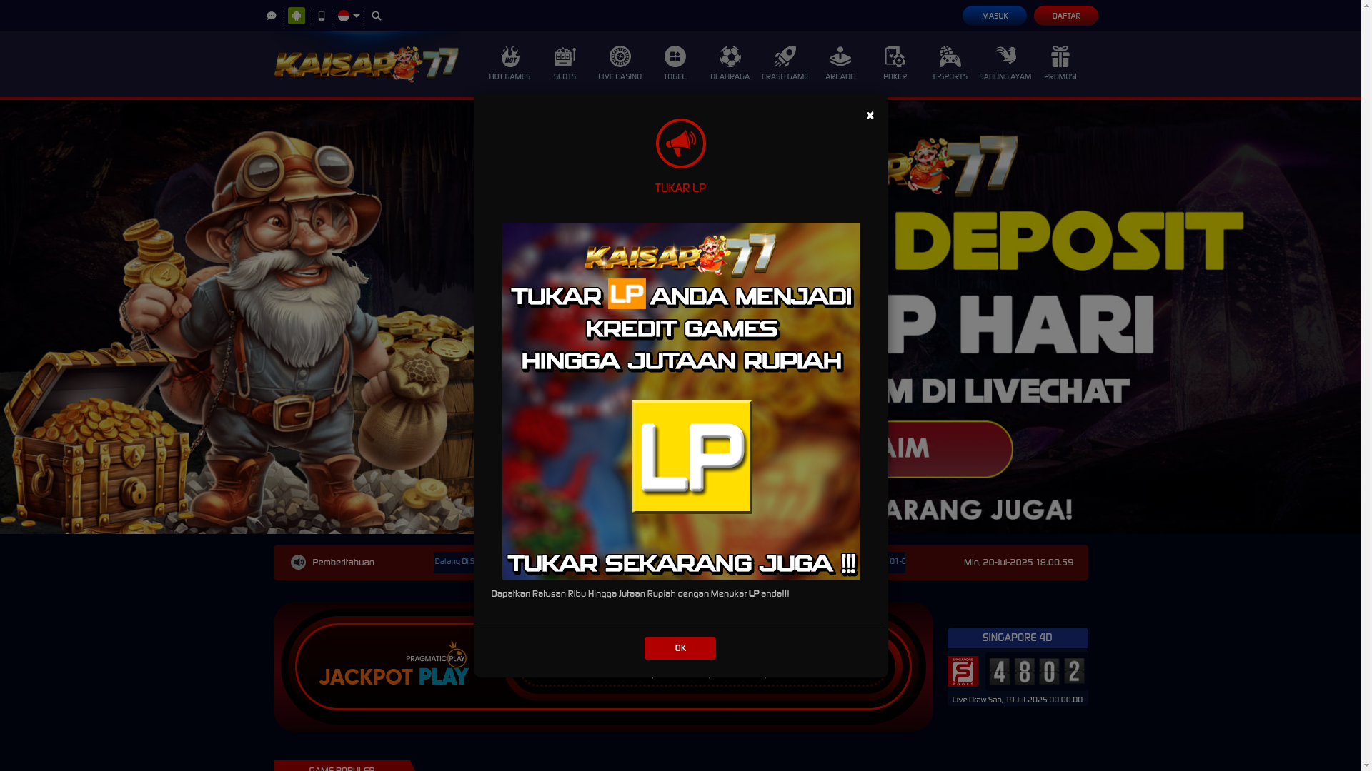 website screenshot of https://kaisar77layar.life/