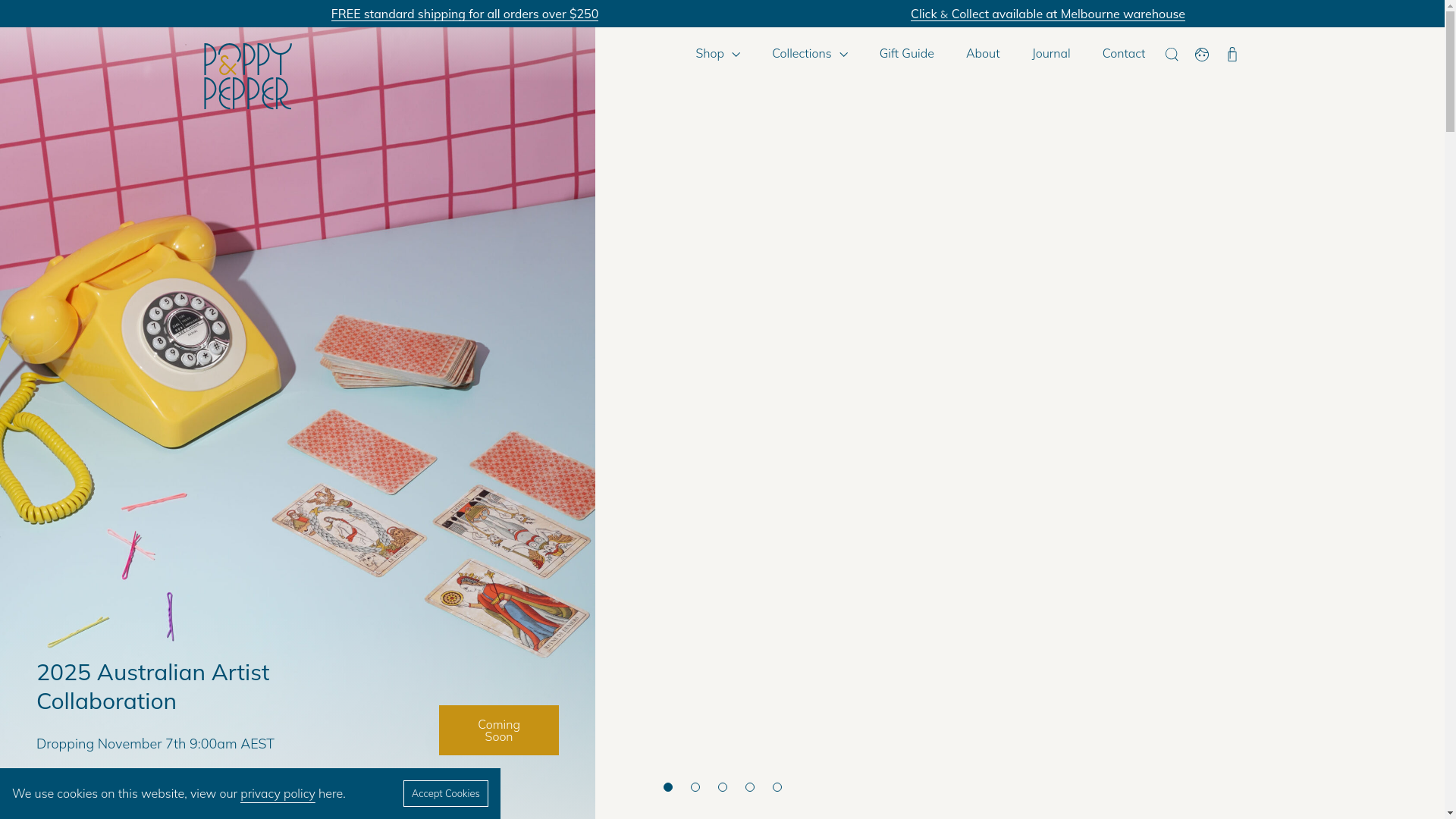 website screenshot of https://poppyandpepper.online/