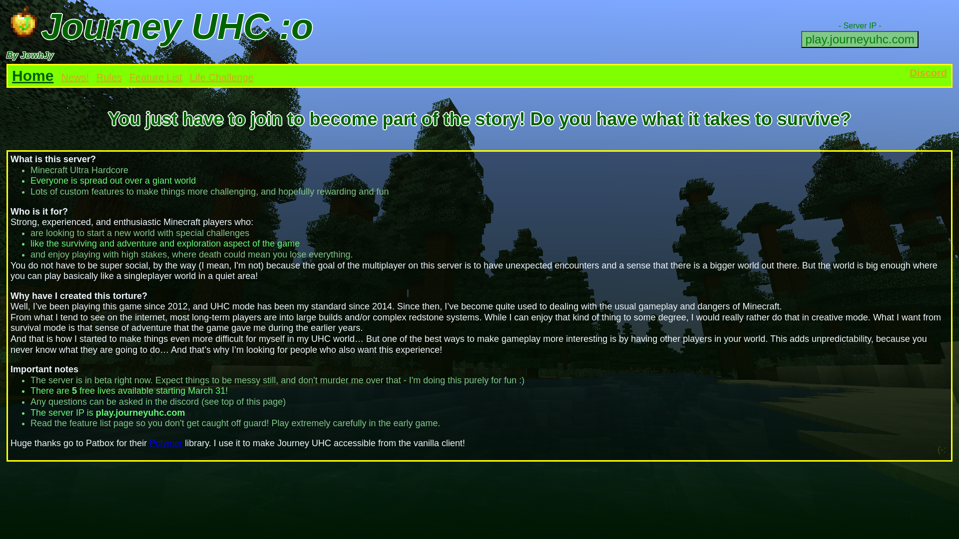 website screenshot of https://journeyuhc-website.pages.dev/