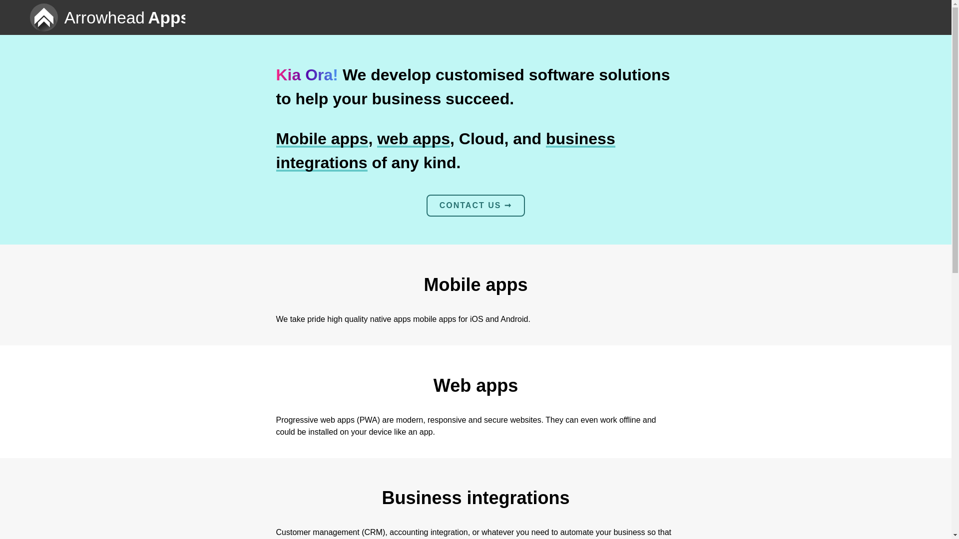 website screenshot of https://arrowheadapps.pages.dev/