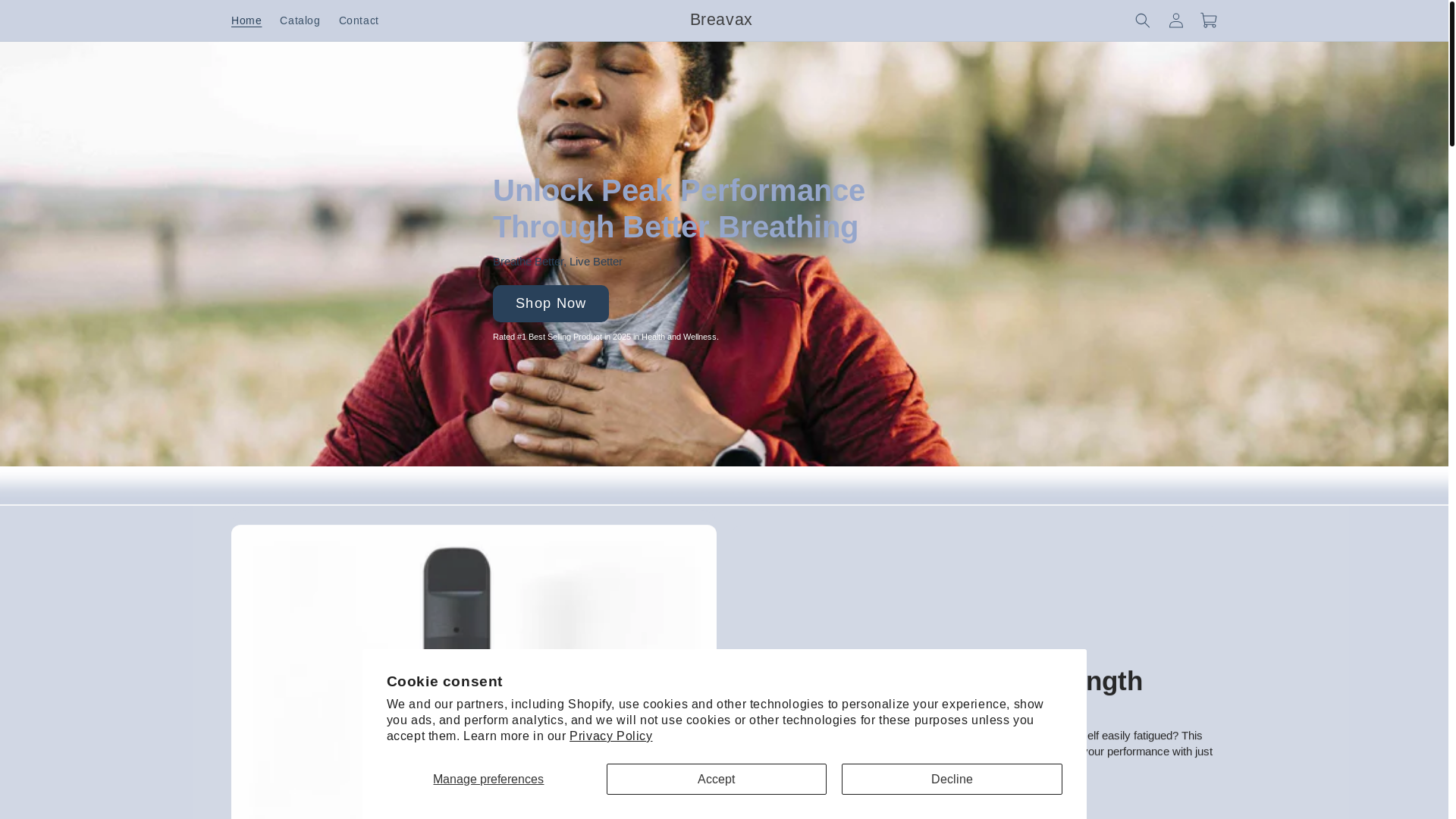 website screenshot of https://trybreavax.com/