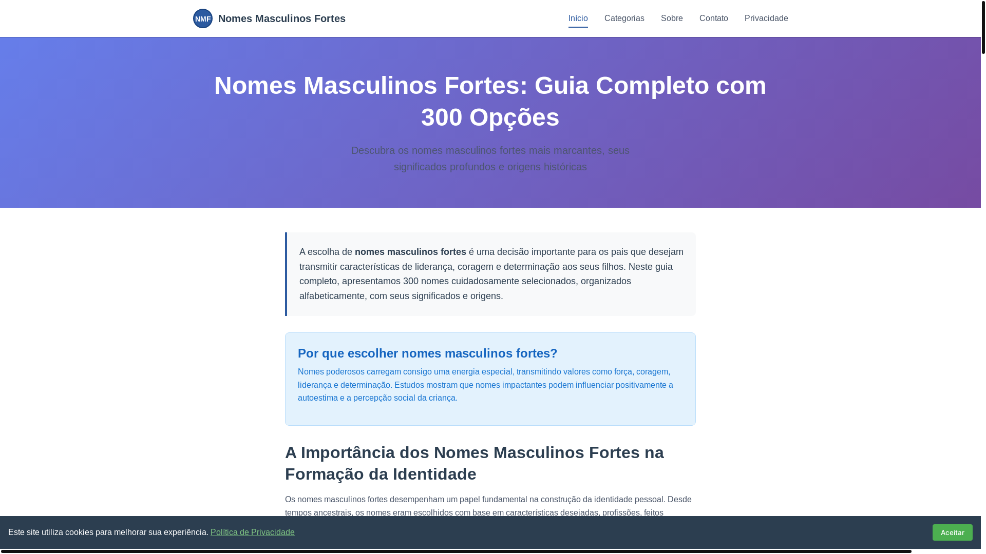 website screenshot of https://nomesmasculinosfortes.pages.dev/