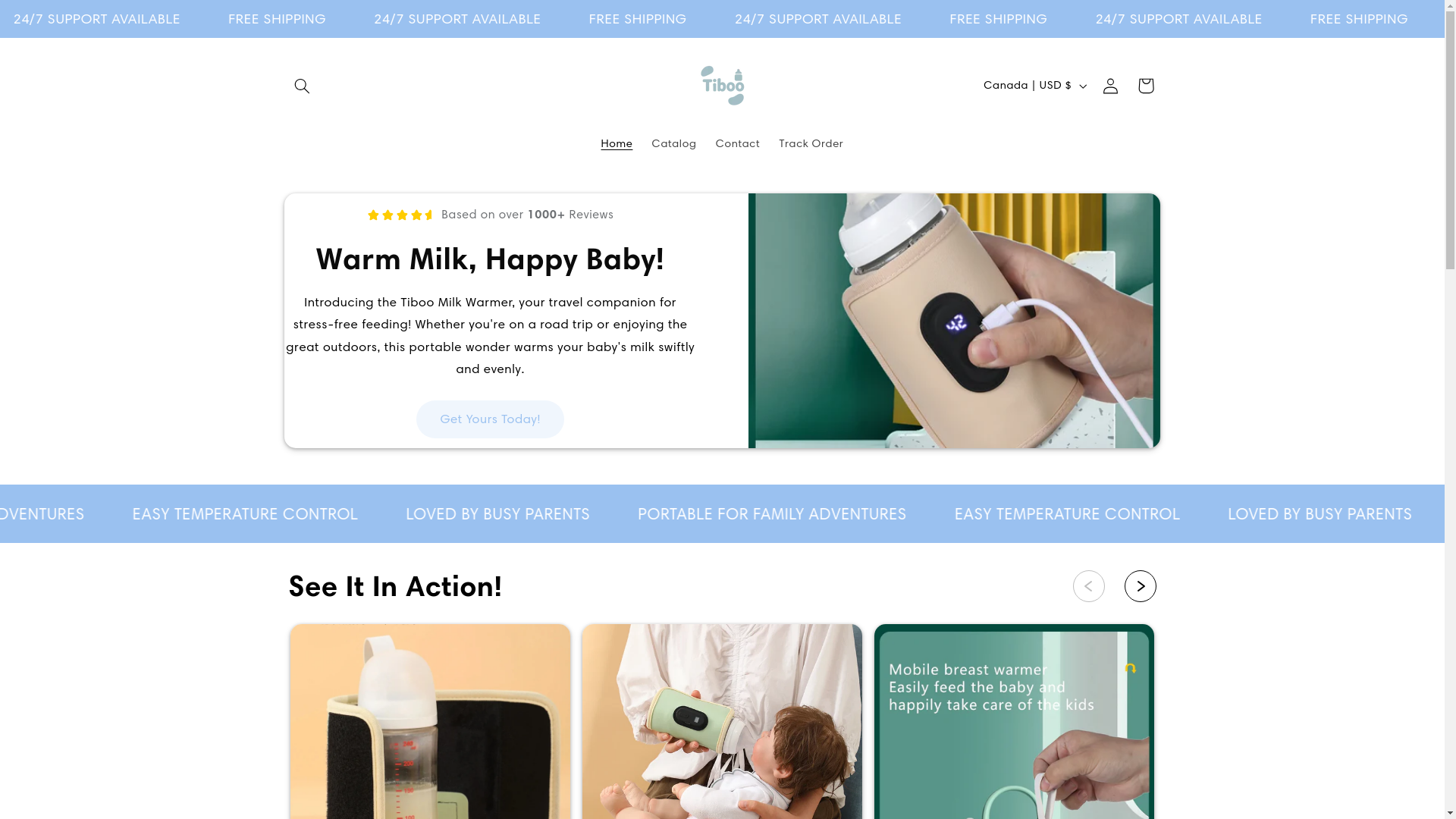 website screenshot of https://tiboo.shop/