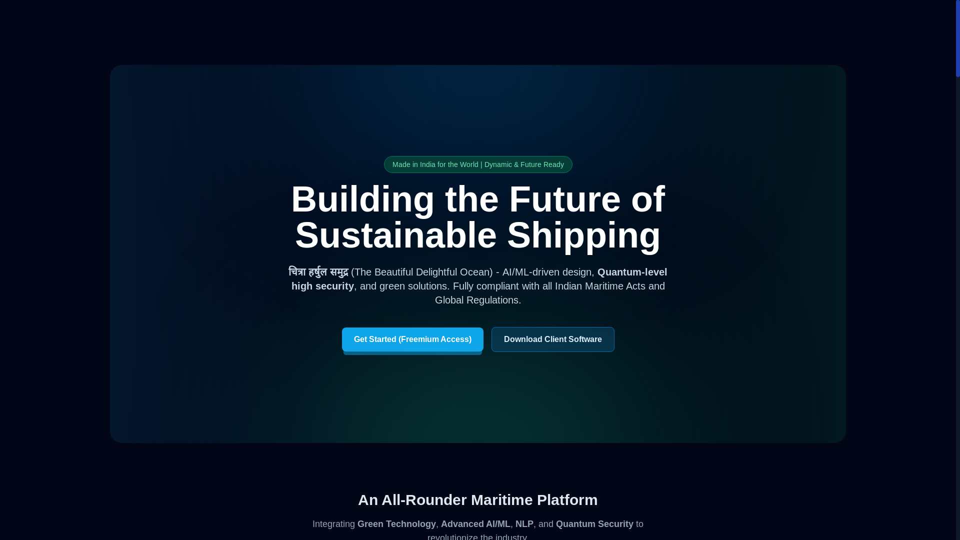 website screenshot of https://the-chitraharsha-ships-and-cargos-app.pages.dev/