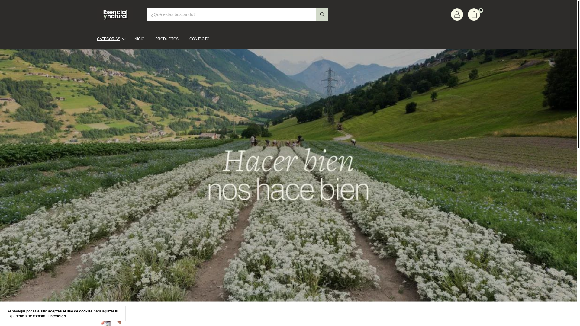 website screenshot of https://esencialynatural.com.ar/