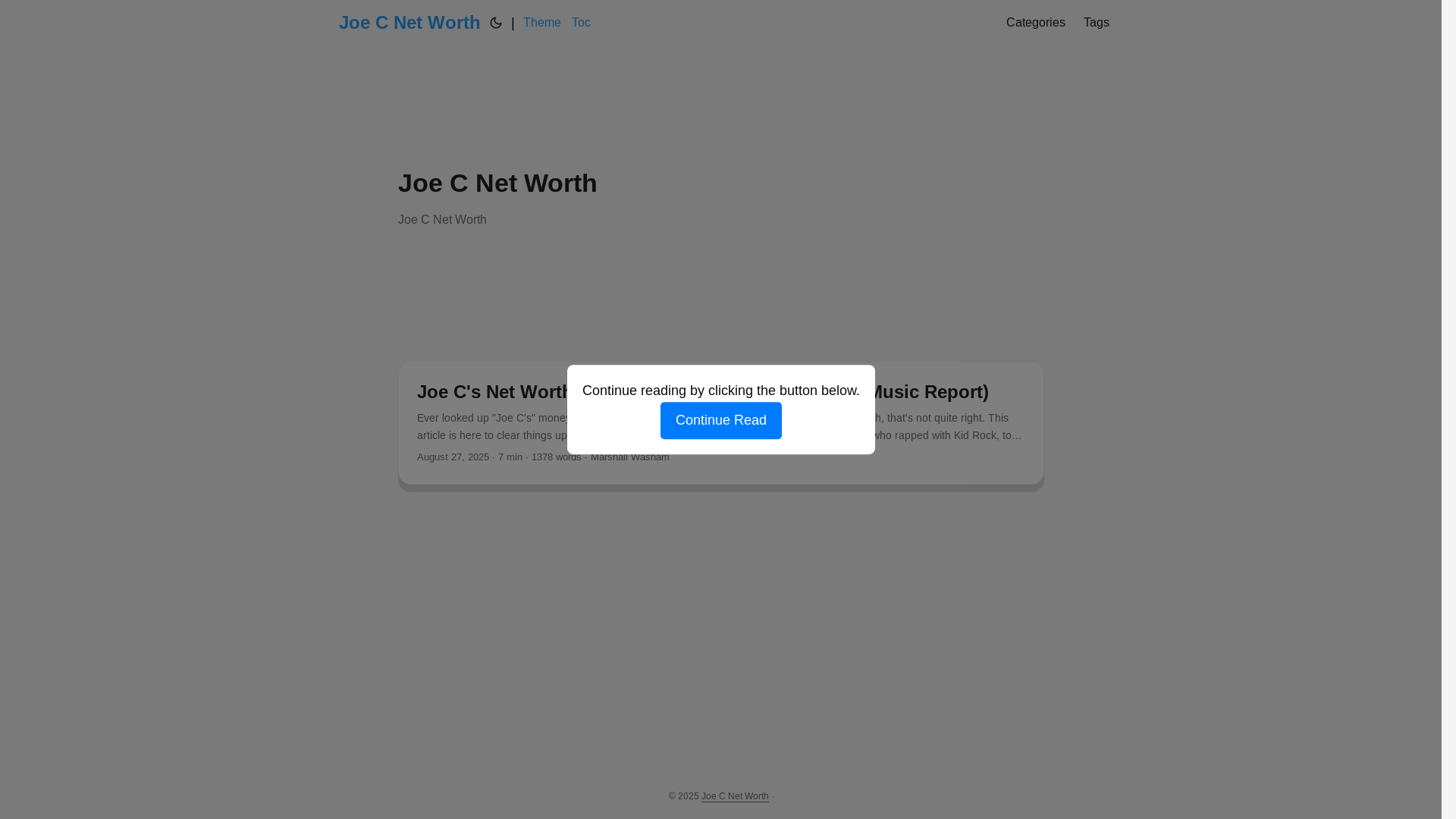 website screenshot of https://joe-c-net-worth.pages.dev/