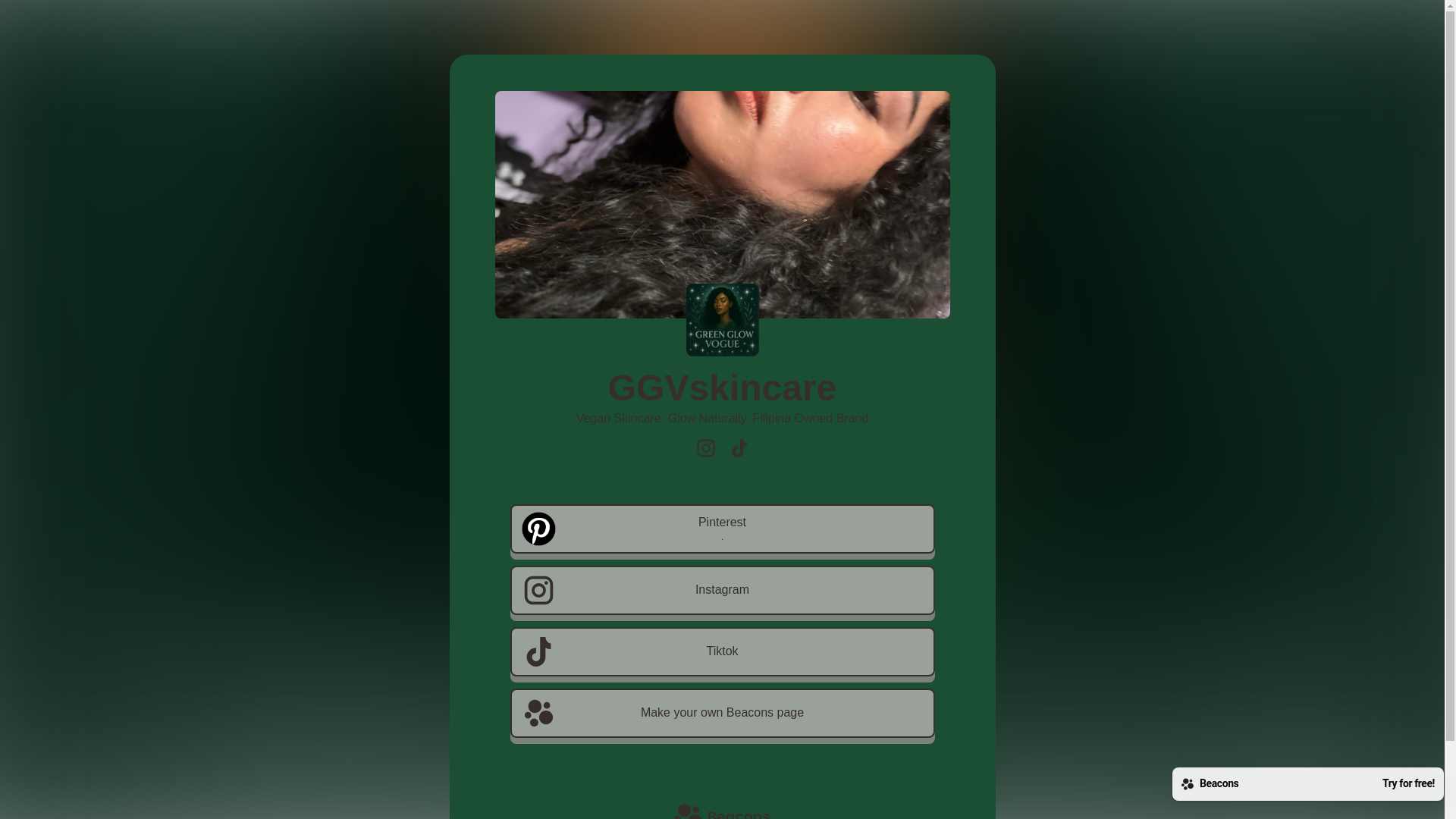 website screenshot of https://ggvskincare.com/