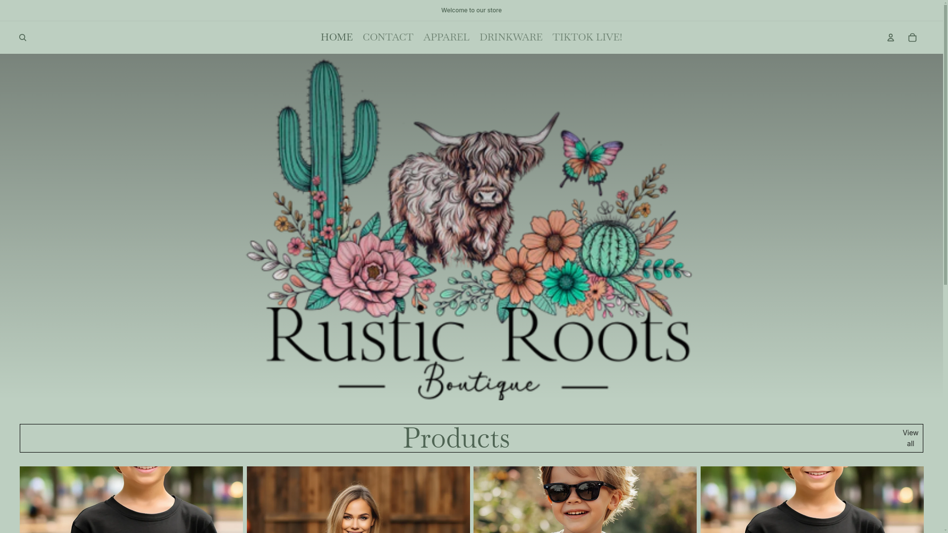 website screenshot of https://rusticrootsboutique.ca/