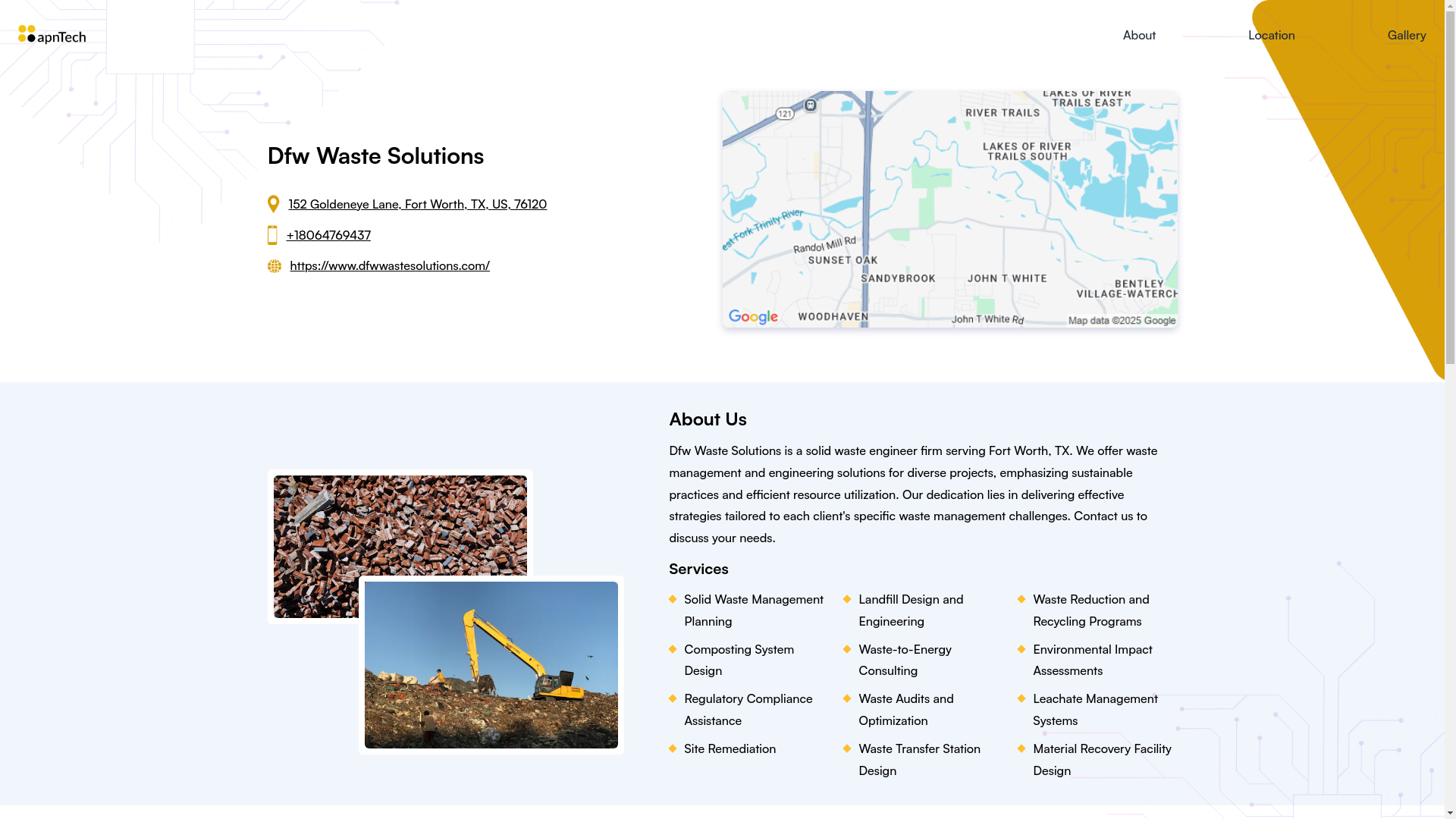 website screenshot of https://dfwwastesolutions.online/