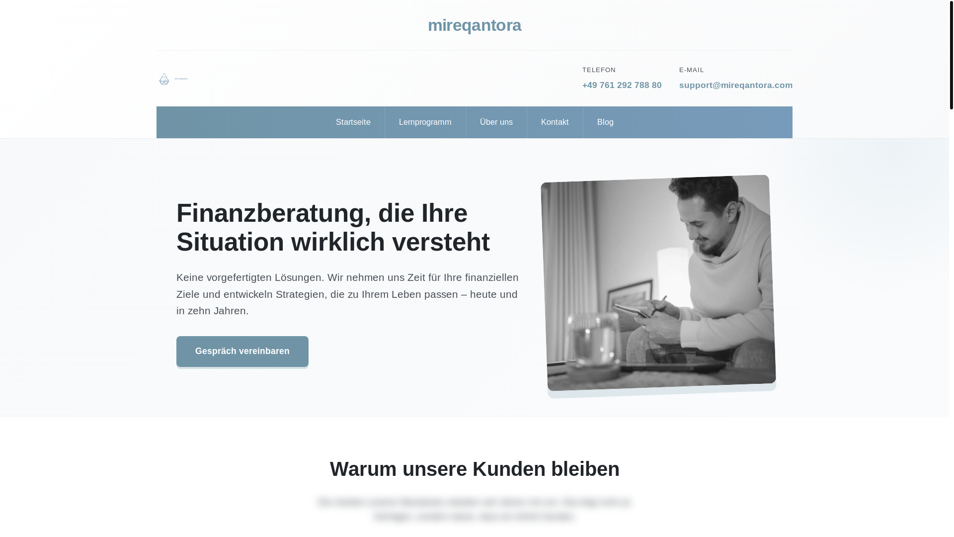 website screenshot of https://mireqantora.com/