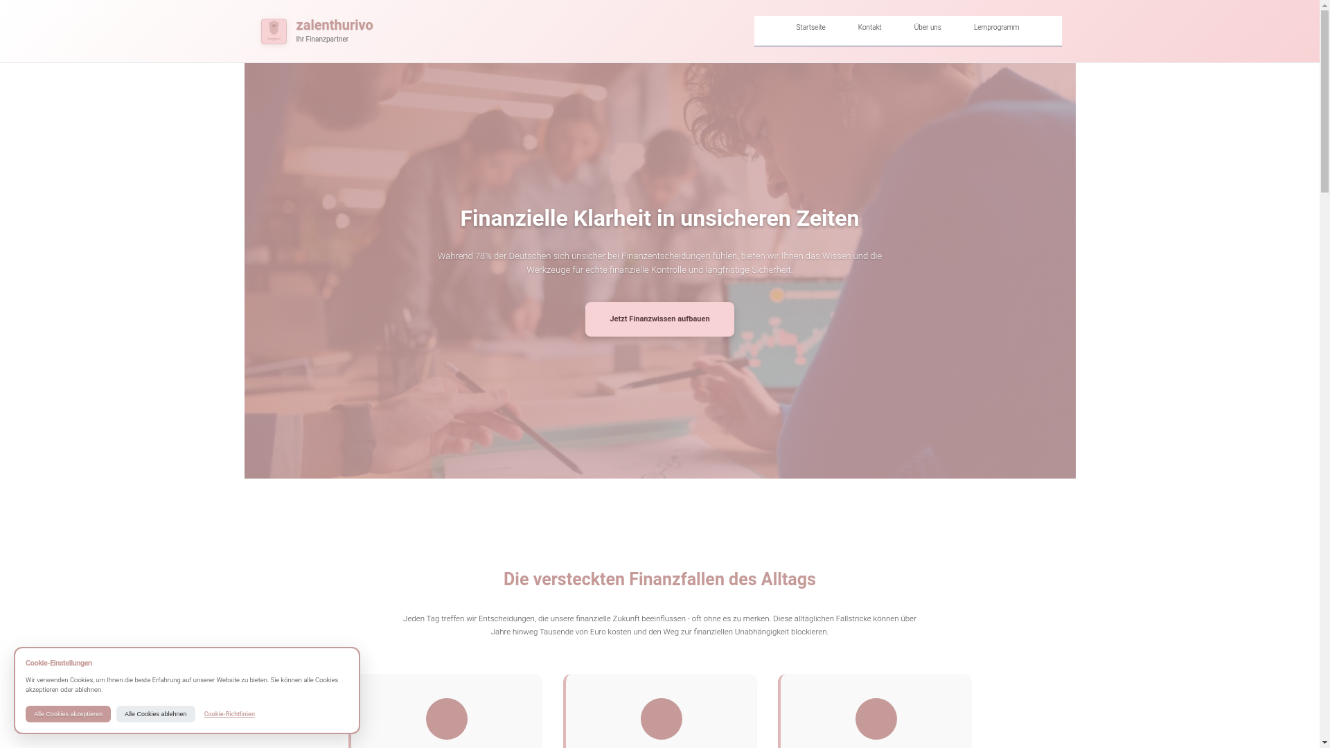 website screenshot of https://zalenthurivo.com/