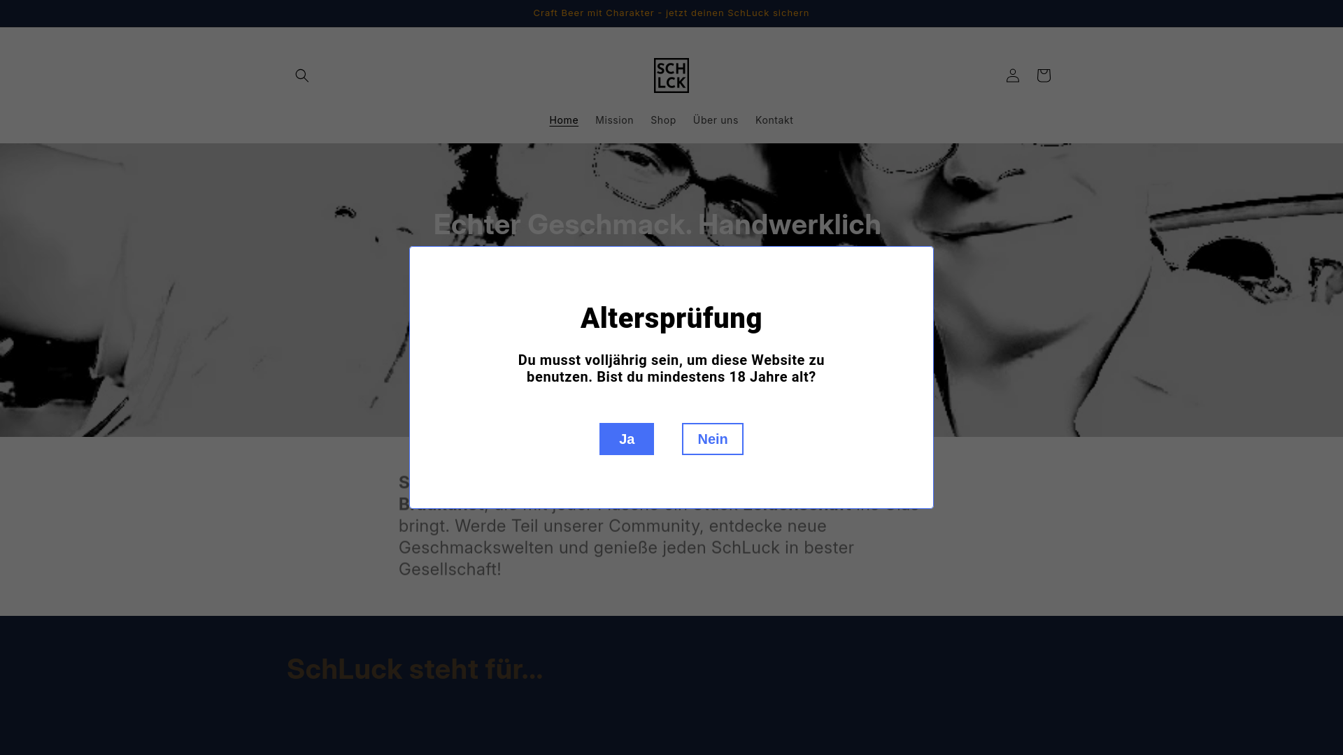 website screenshot of https://schluck.beer/