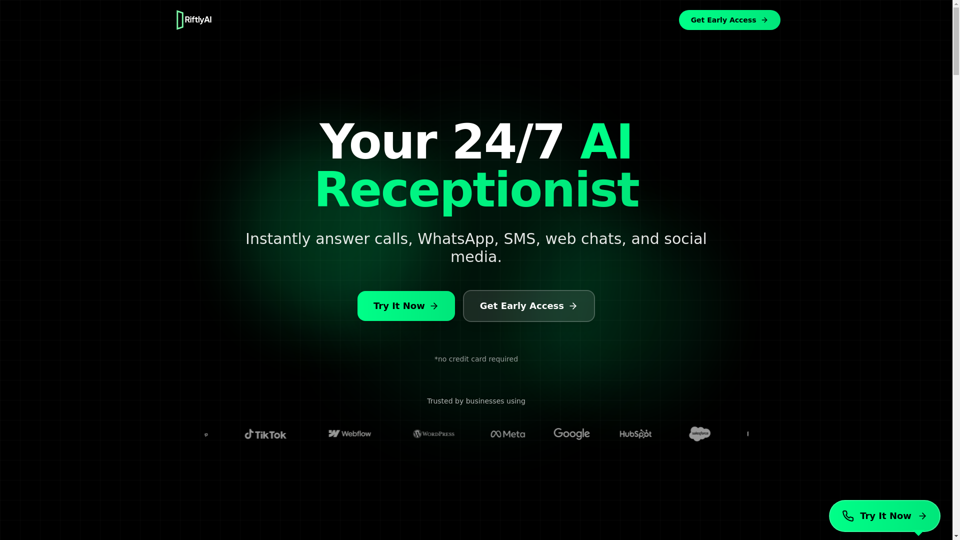 website screenshot of https://riftlyaismartsite.com/