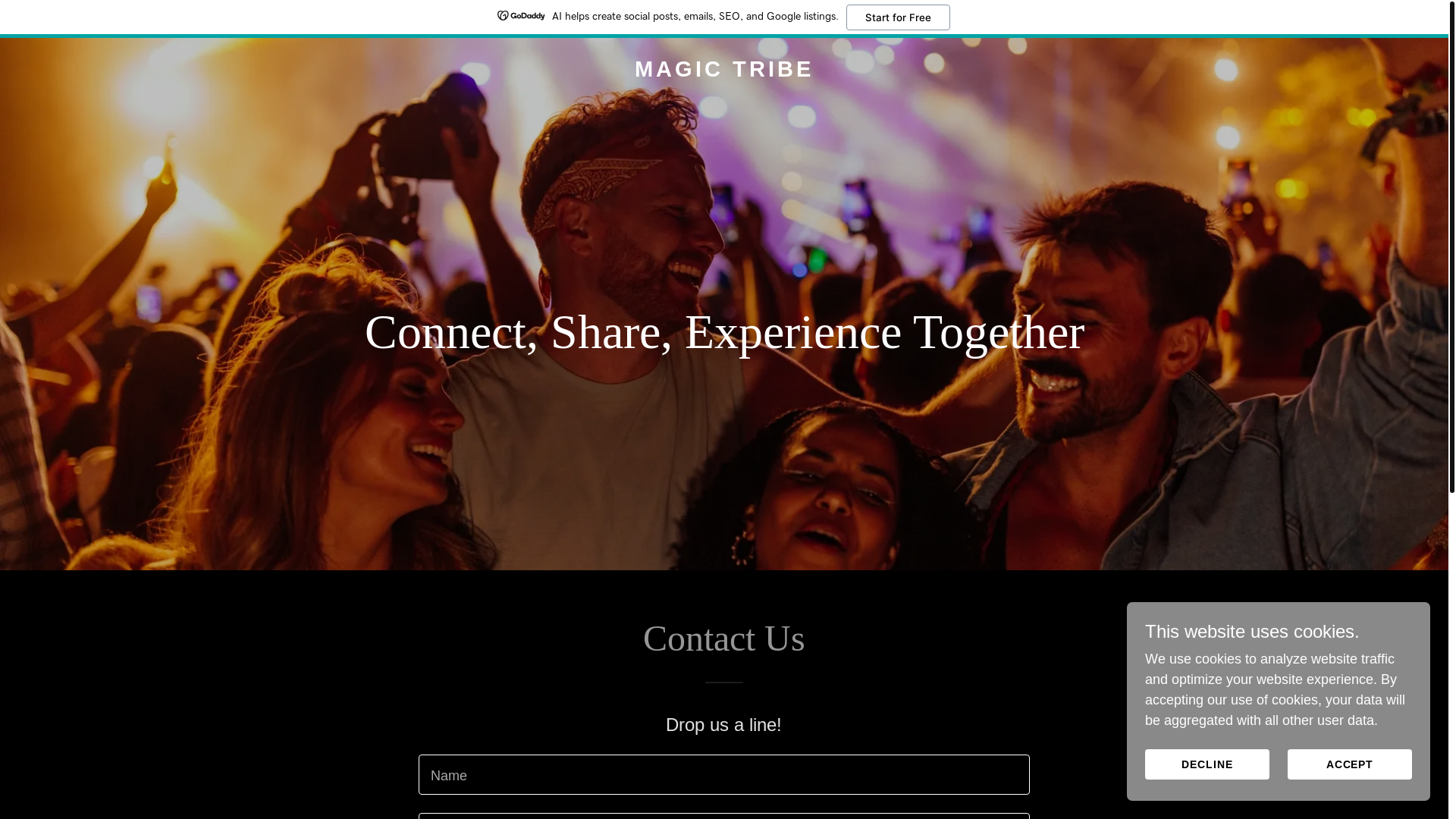website screenshot of https://magictribe.media/