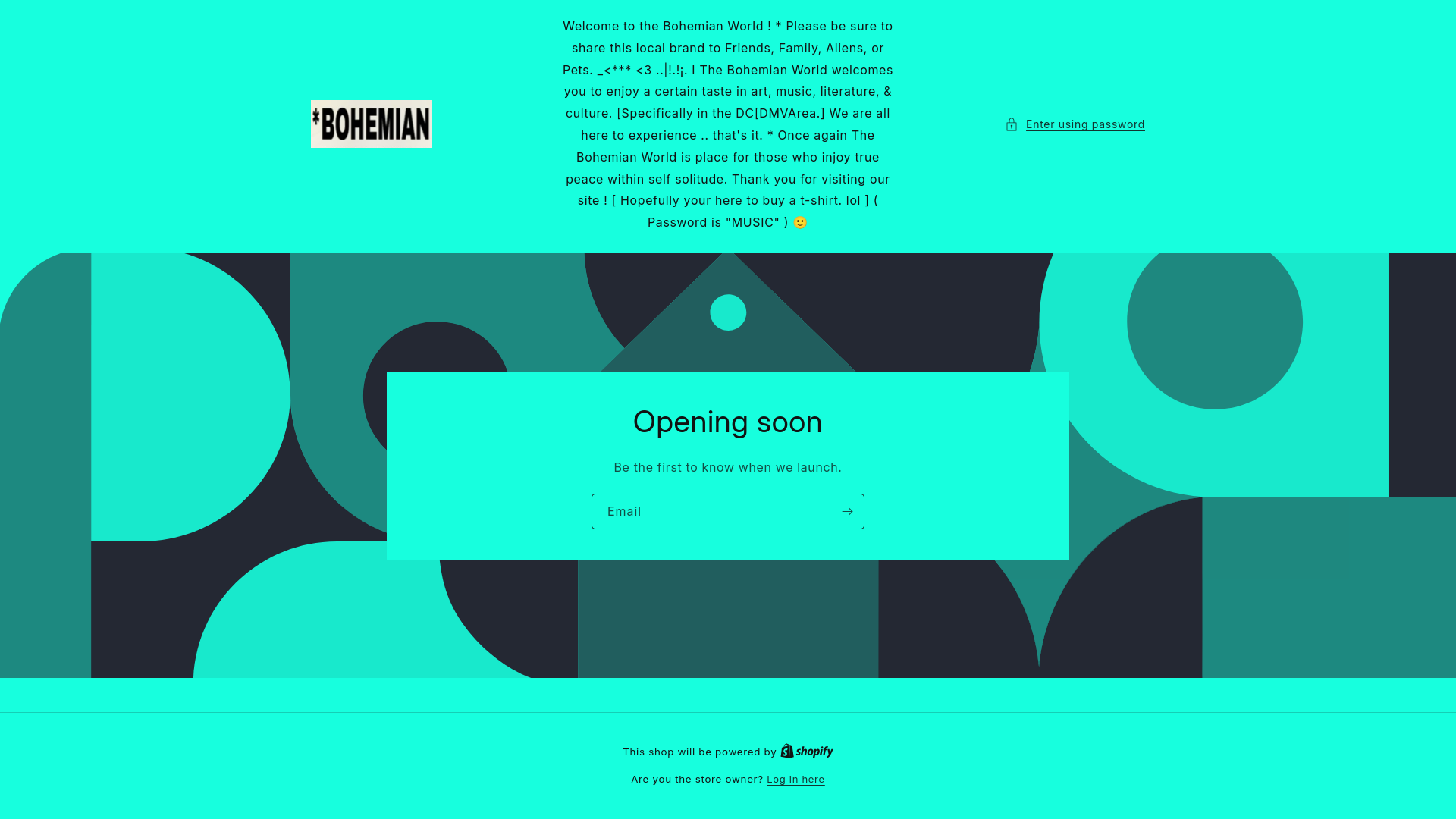 website screenshot of https://officialbohemianworld.com/