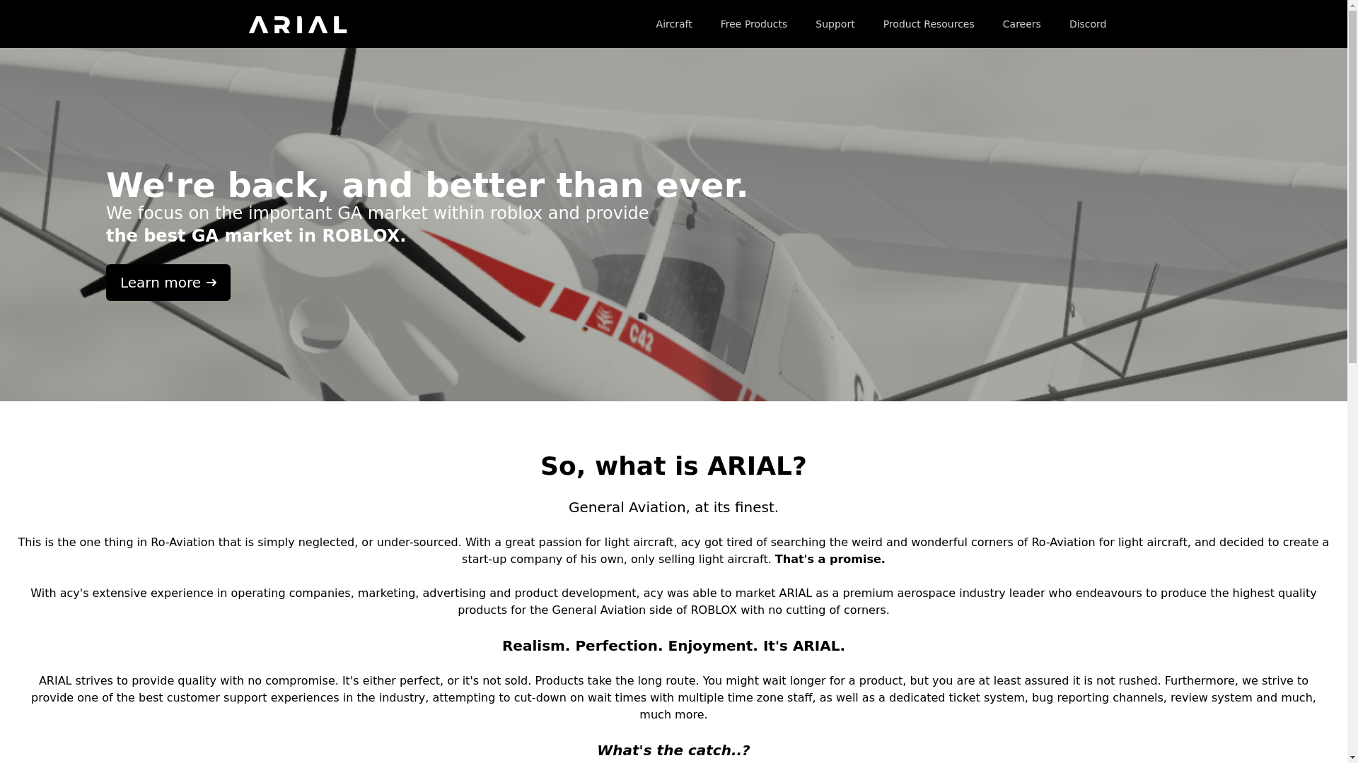 website screenshot of https://arial-website-testing.pages.dev/