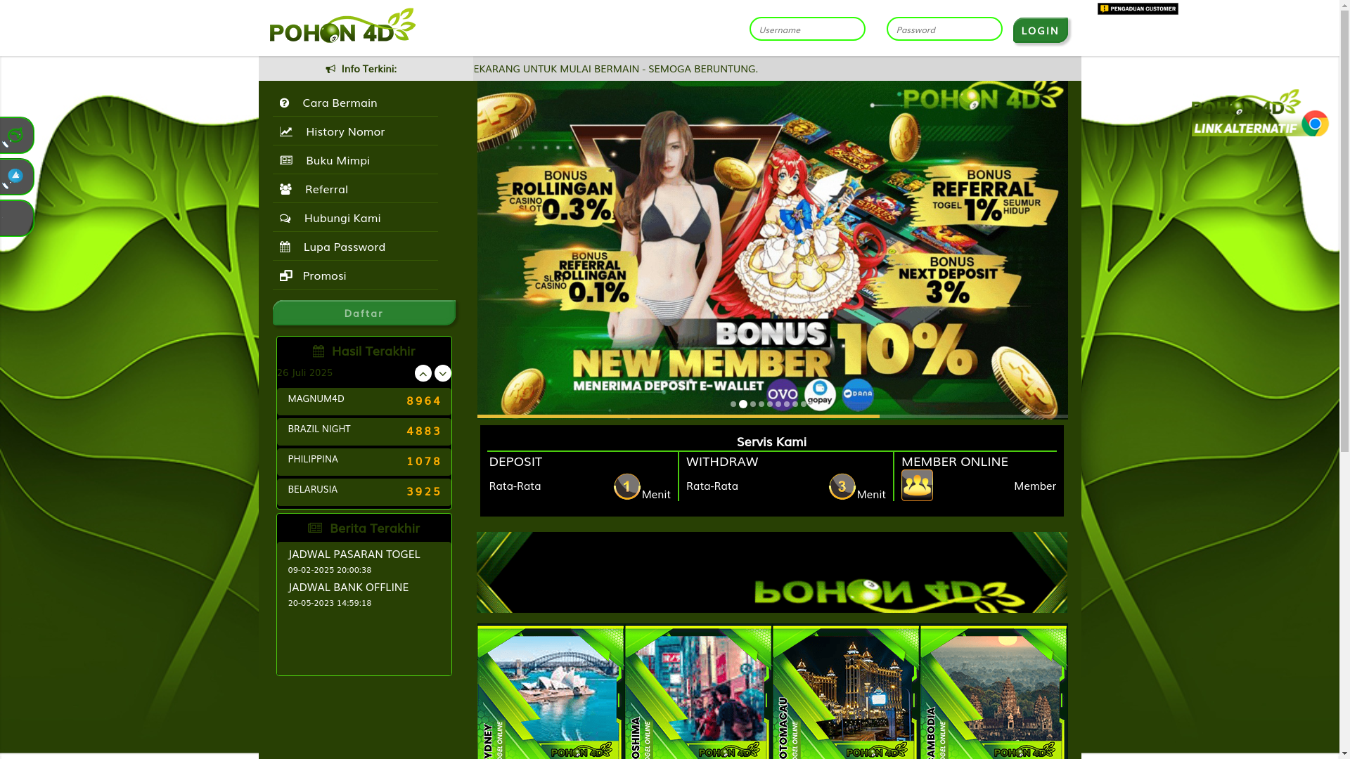 website screenshot of https://pohon4dvista.id/