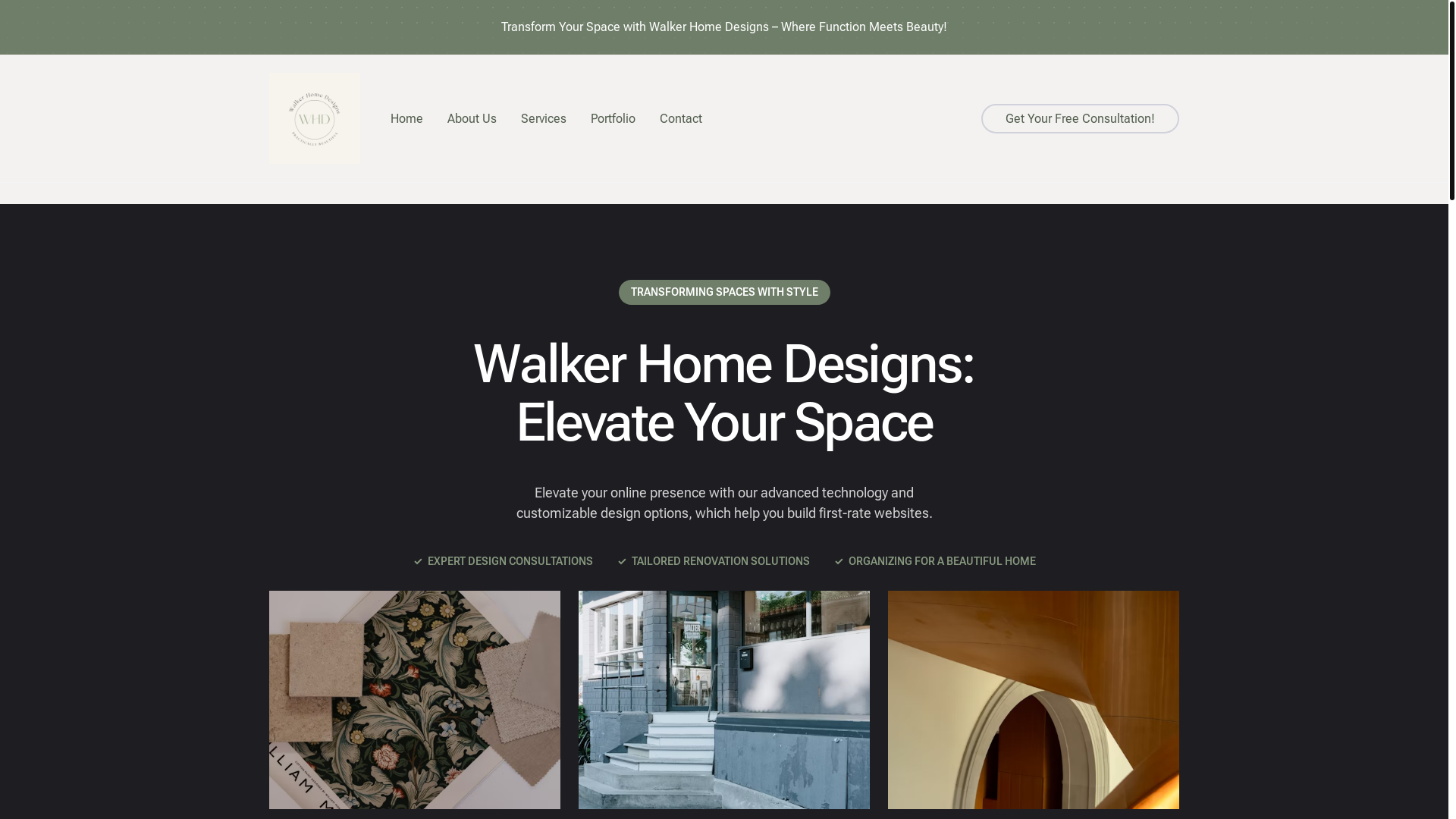 website screenshot of https://walkerhomedesigns.org/