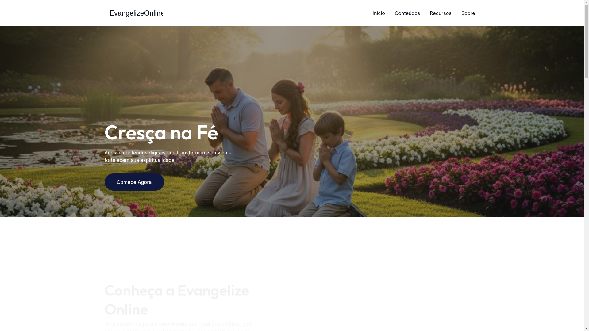 website screenshot of https://evangelizeonline.com.br/