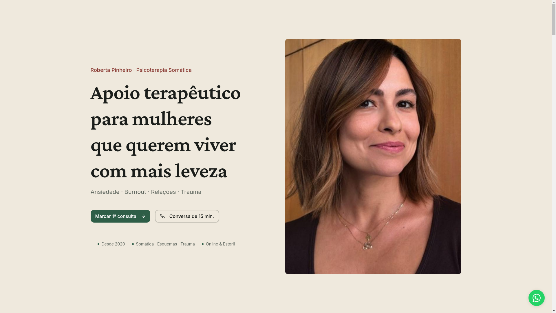 website screenshot of https://robertapinheiro.pt/