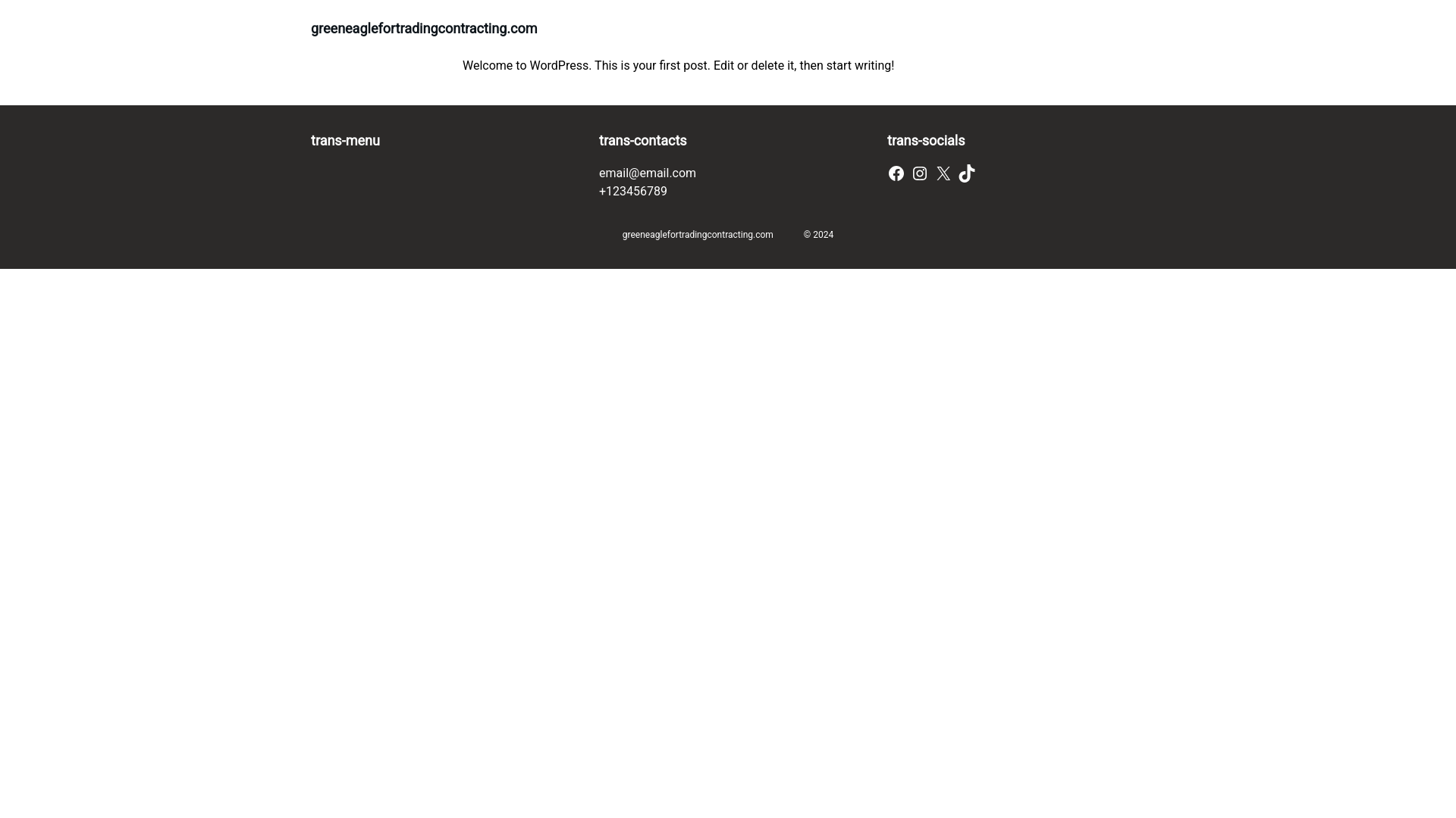 website screenshot of https://greeneaglefortradingcontracting.com/