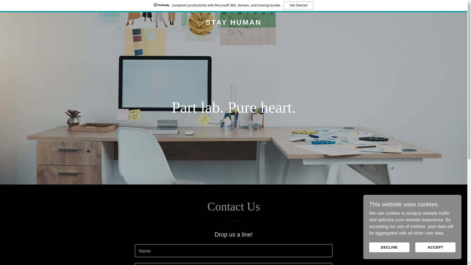 website screenshot of https://stayhumanstudio.com/