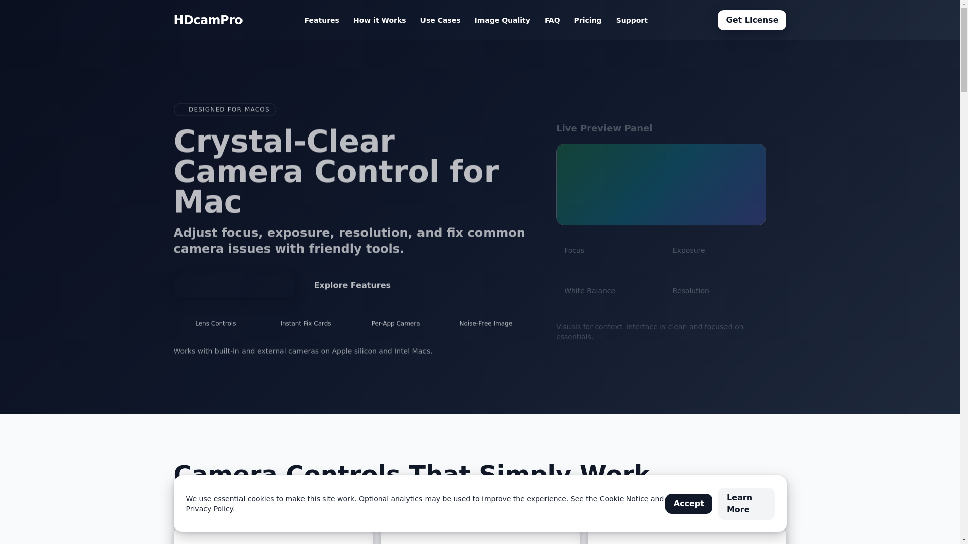 website screenshot of https://hdcampro.com/