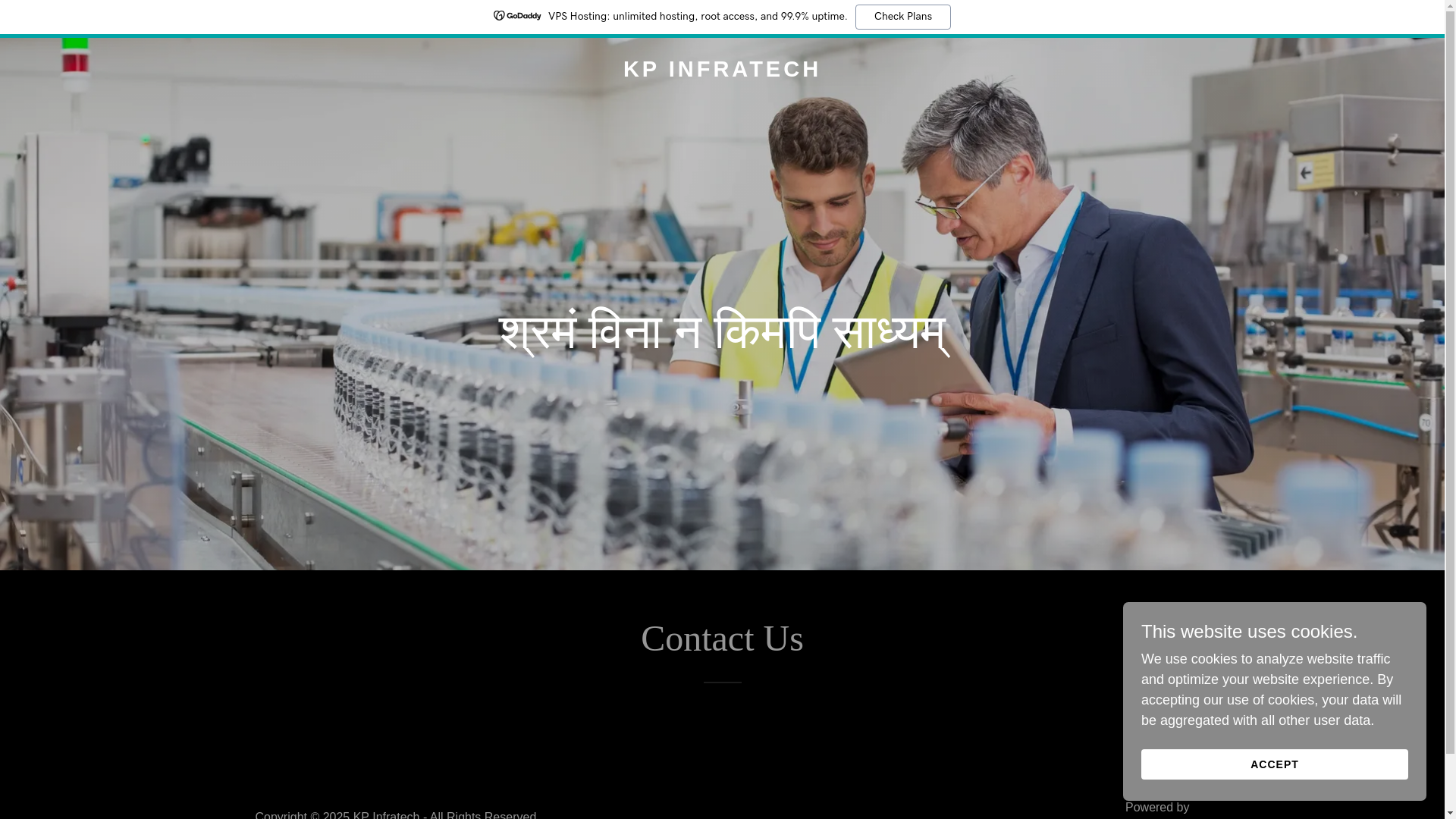 website screenshot of https://kpinfratech.in/
