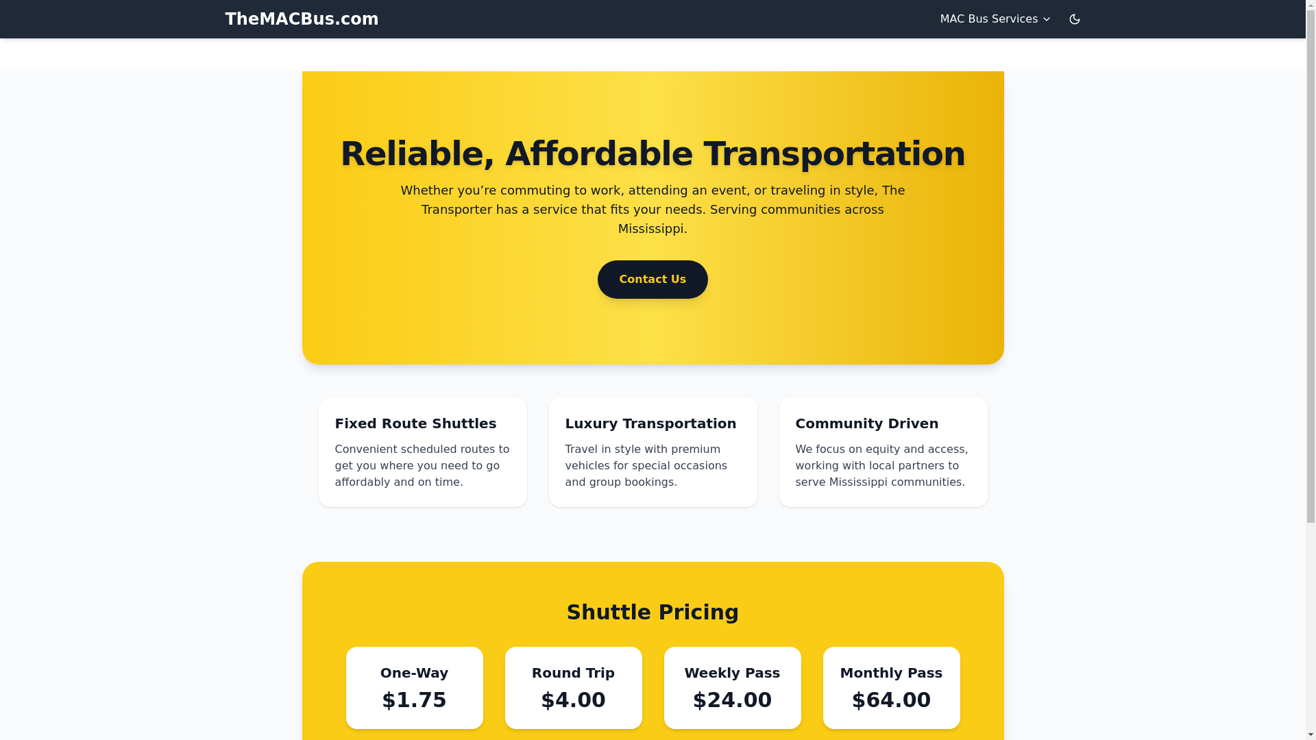 website screenshot of https://themacbus.com/