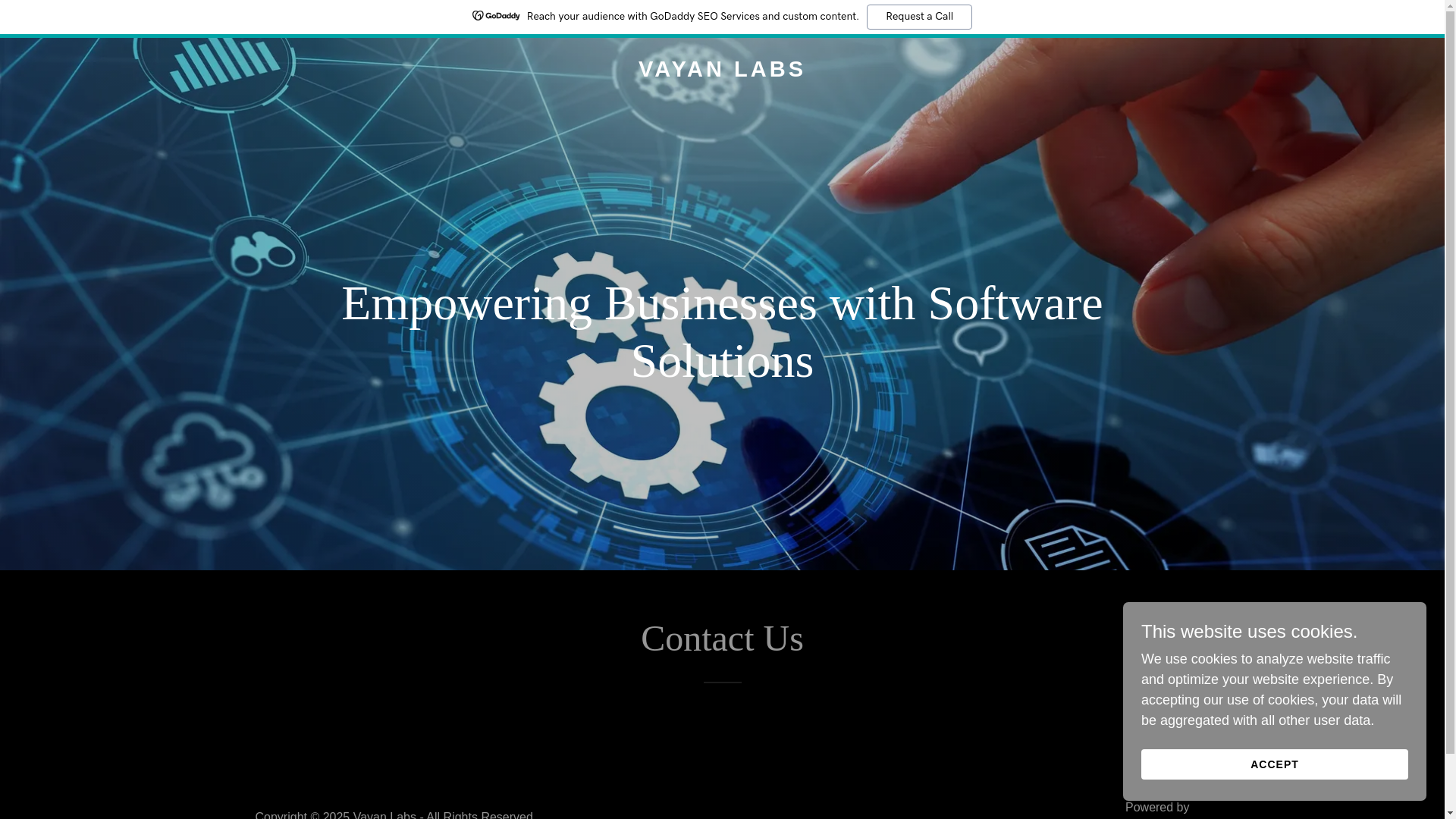 website screenshot of https://vayanlabs.com/