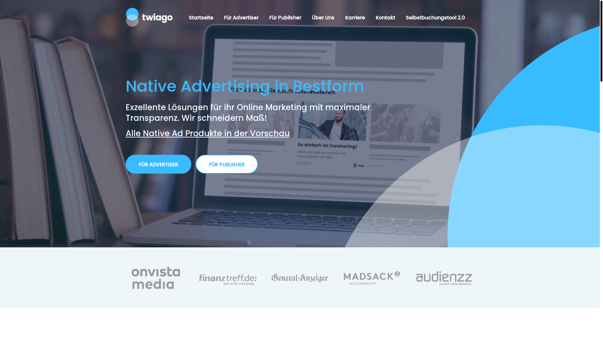 website screenshot of https://twiago.com