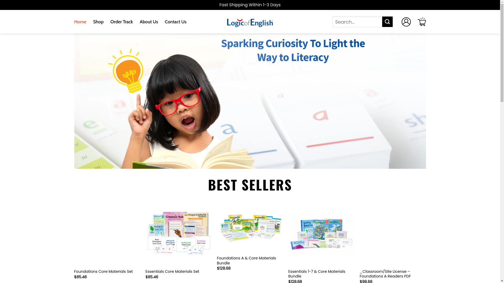 website screenshot of https://ourlogicofenglish.shop/