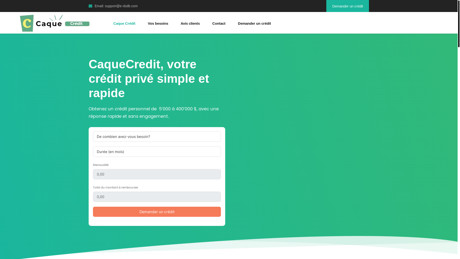 website screenshot of https://caquecredit-groupe.com/