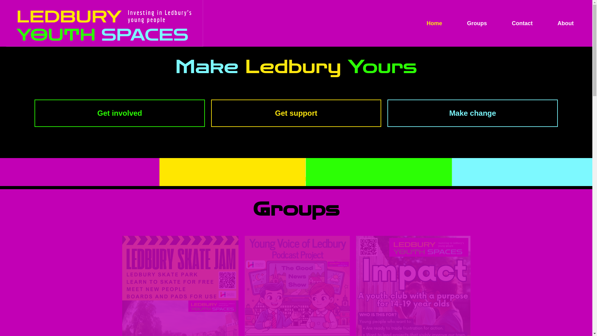 website screenshot of https://ledburyyouthspaces.org.uk/