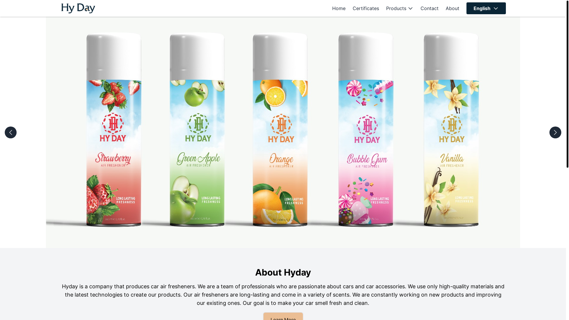 website screenshot of https://hy-day-commercial-website.pages.dev/