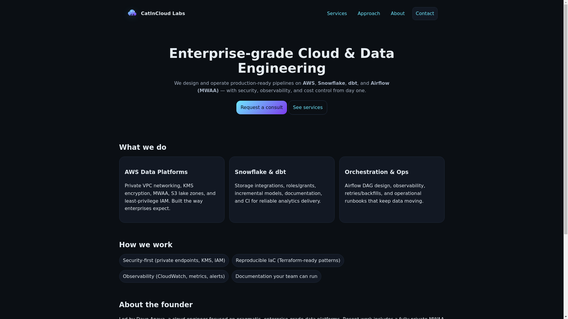 website screenshot of https://catincloudlabs-cloudflare-pages.pages.dev/