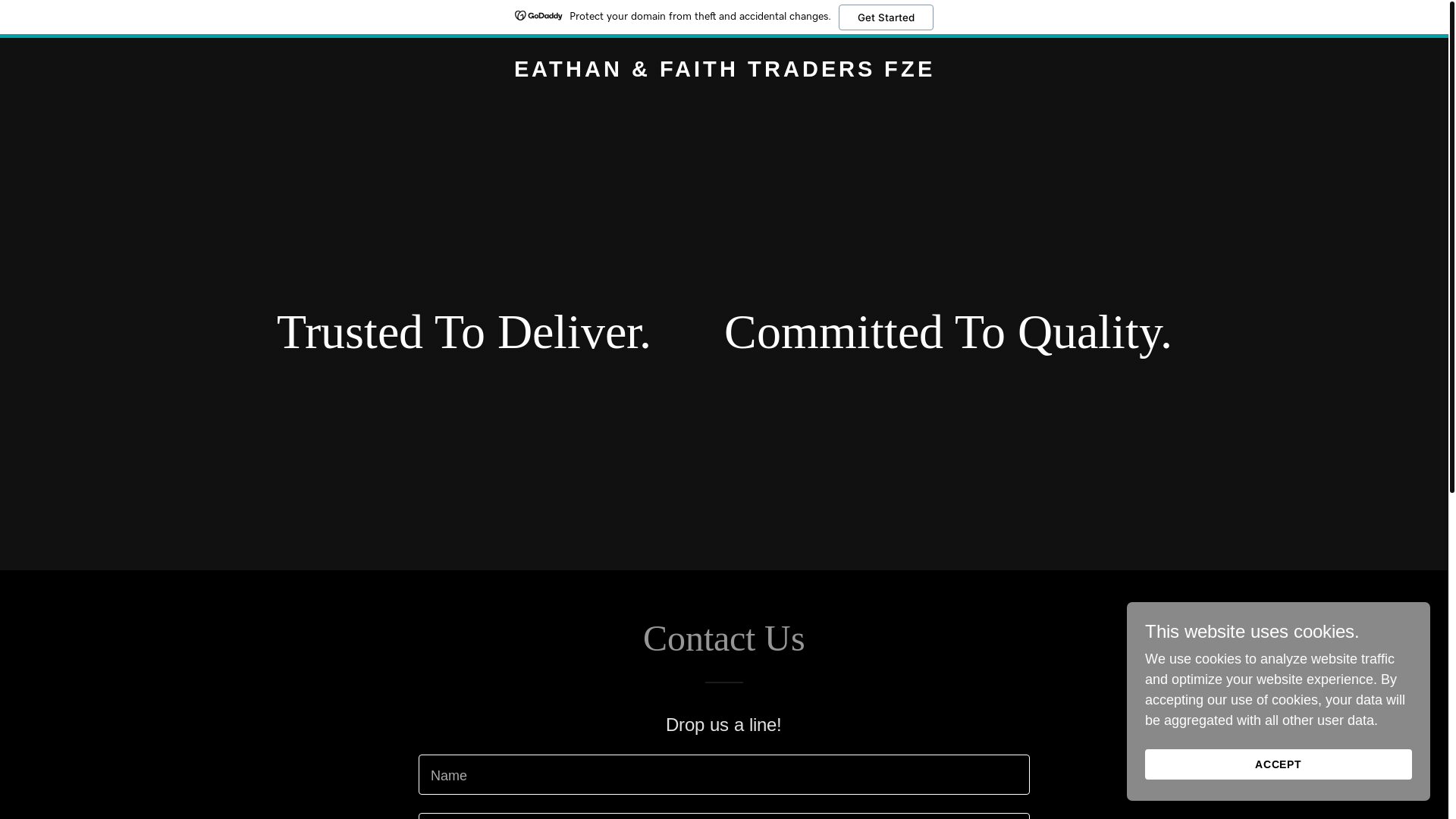 website screenshot of https://eathanfaithtfze.com/
