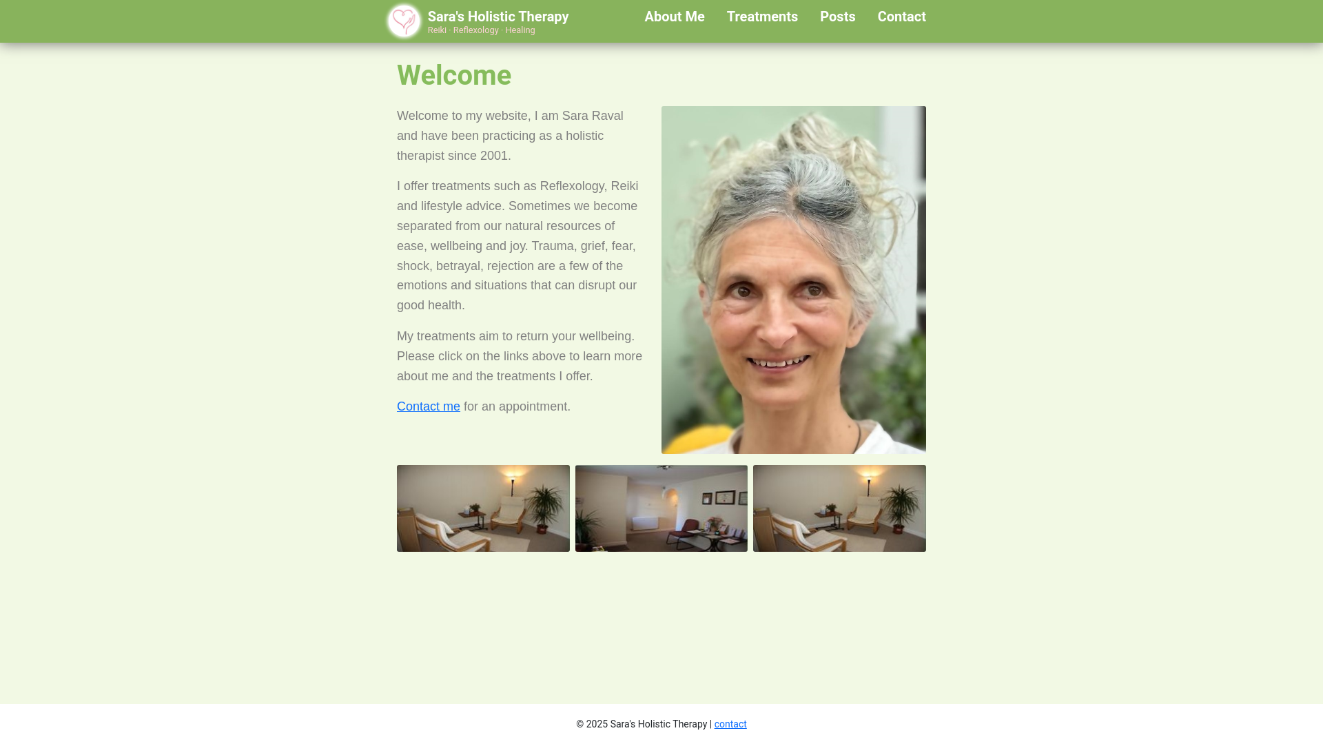website screenshot of https://sarasholistictherapy.pages.dev/