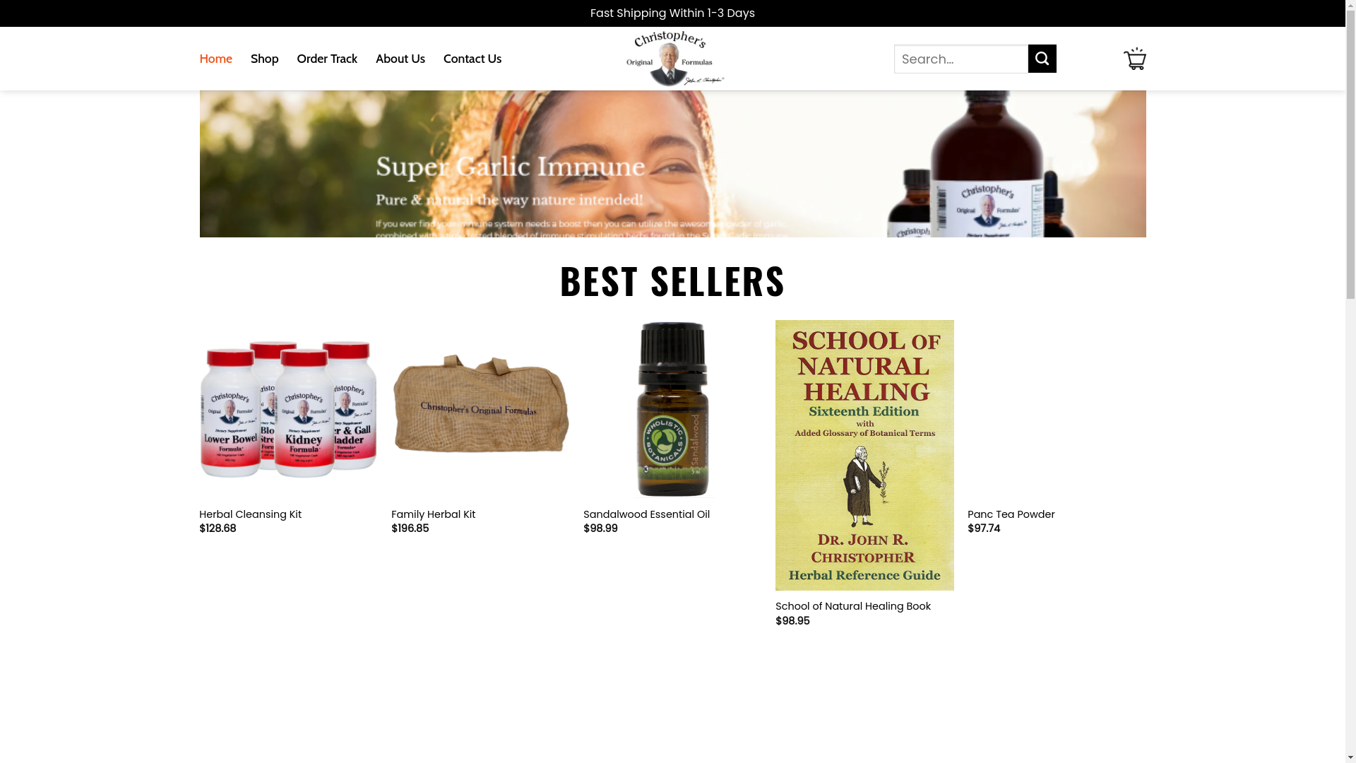 website screenshot of https://thechristophersoriginalformulas.shop/