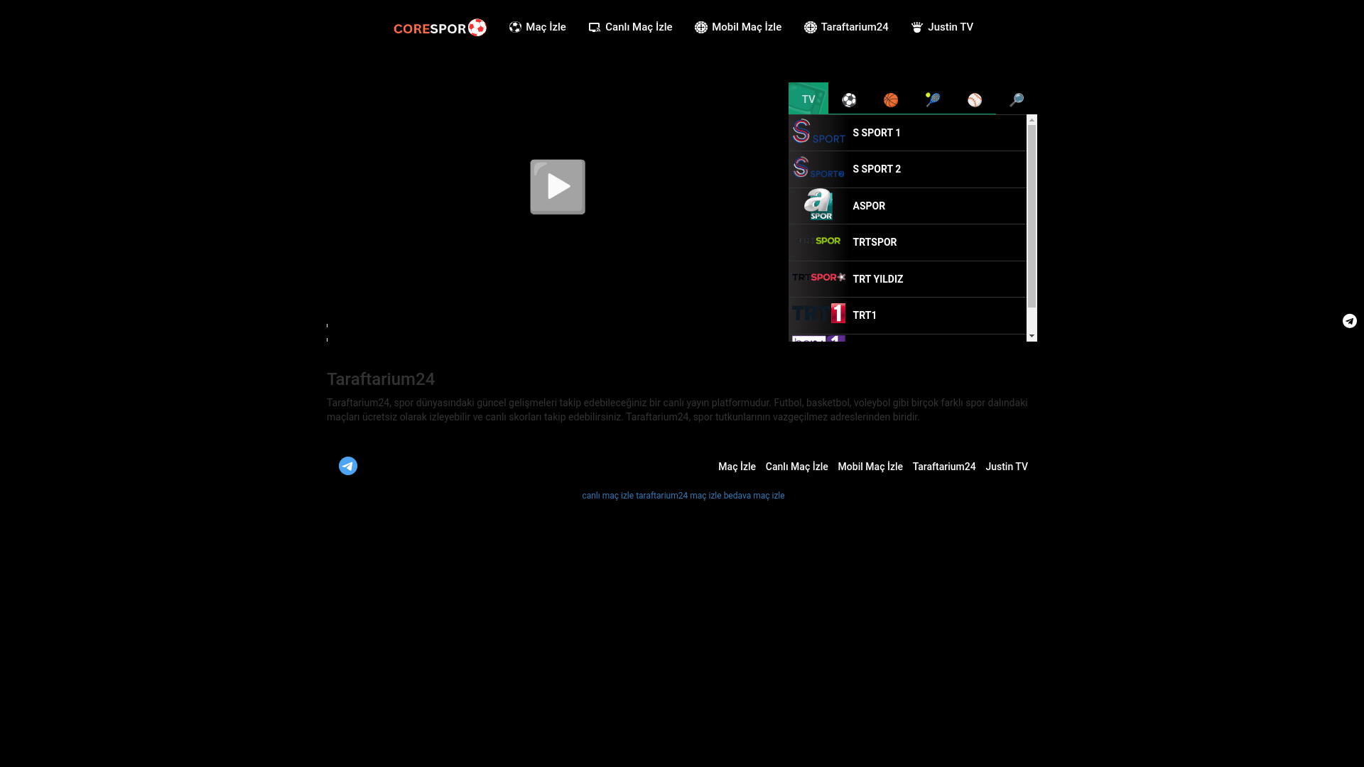 website screenshot of https://taraftarium24hd4.in/