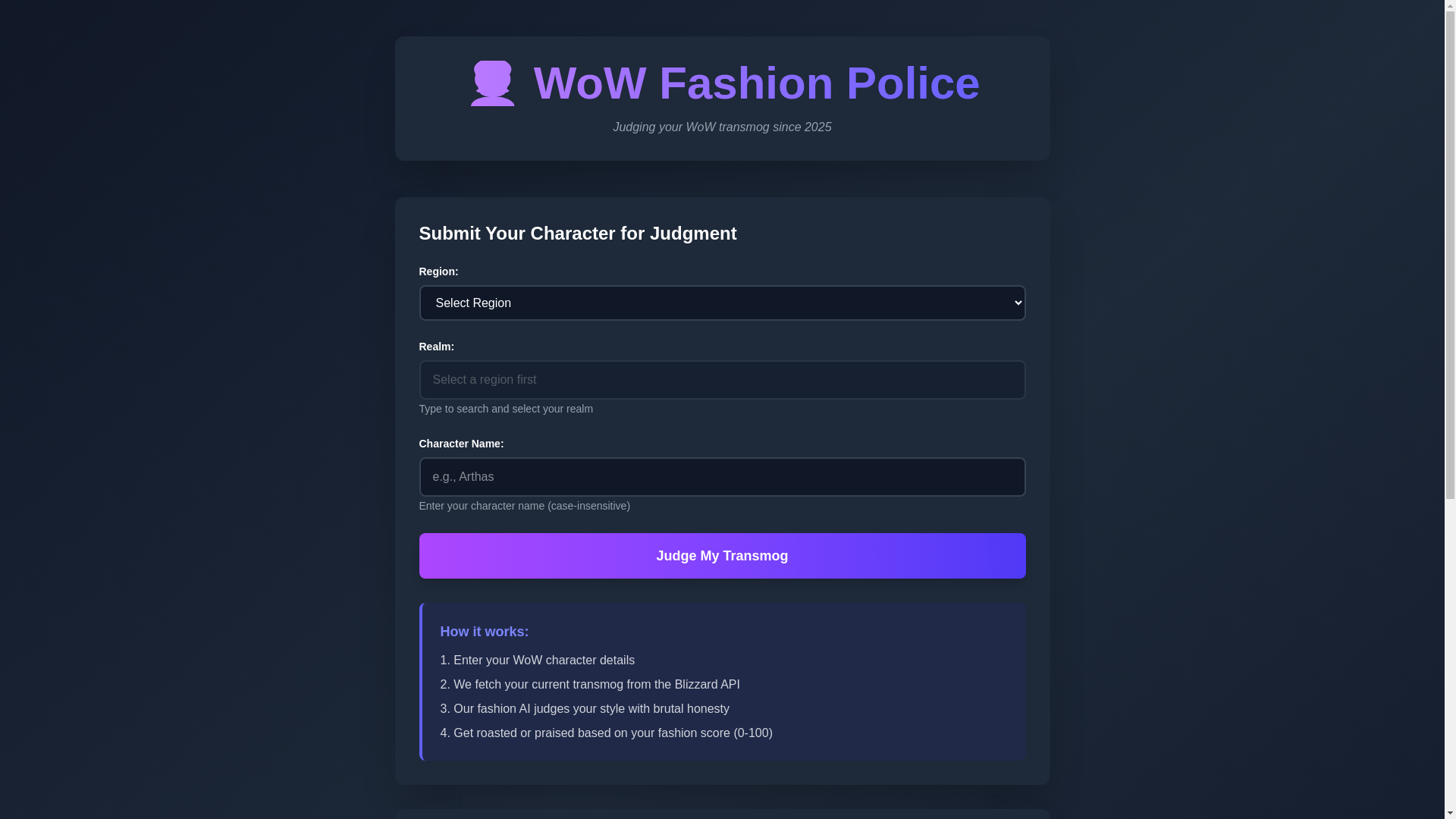 website screenshot of https://wowfashionpolice.com/