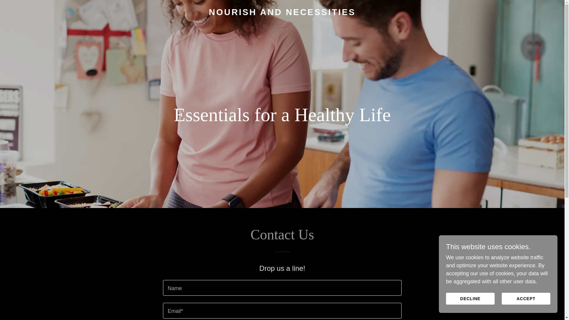 website screenshot of https://nourishandnecessities.co.uk/