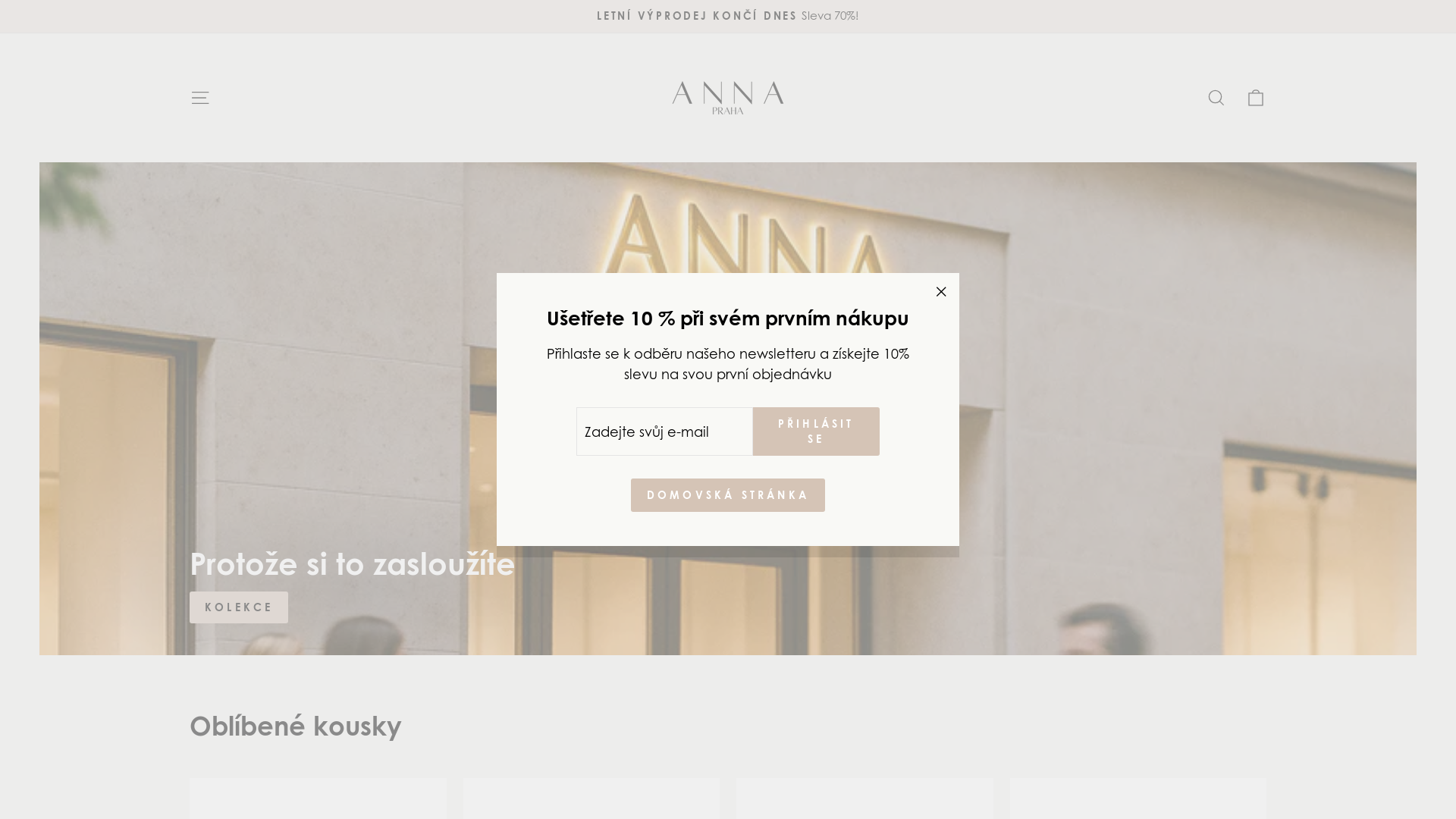 website screenshot of https://annapraha.cz/