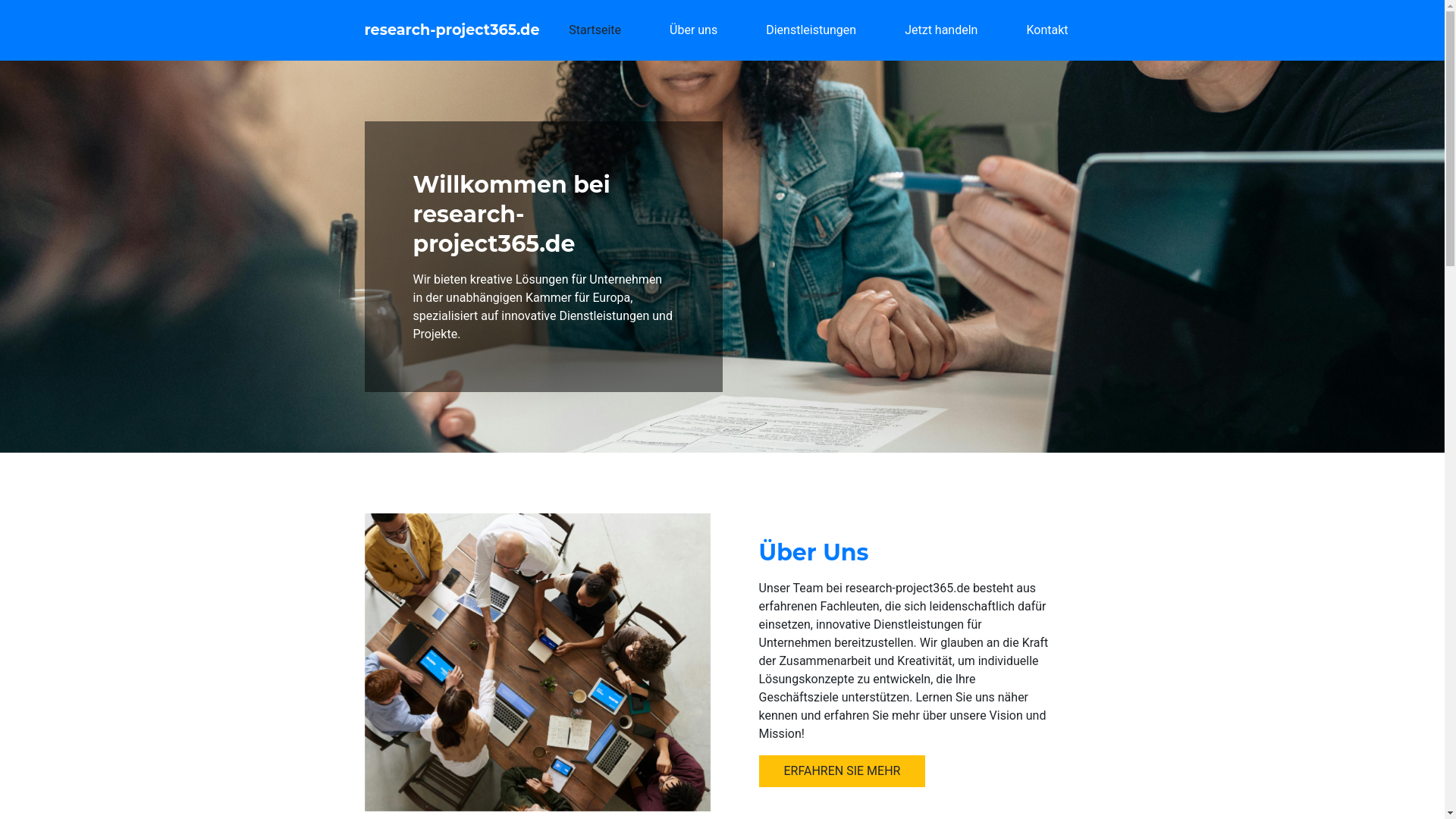 website screenshot of https://research-project365.de/