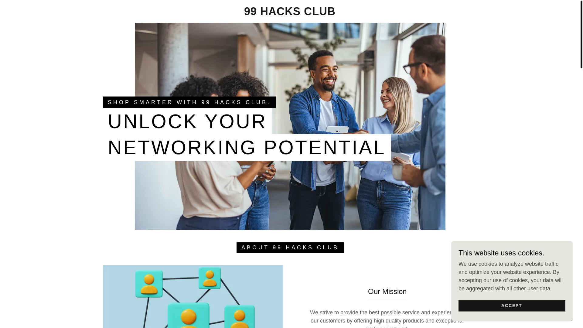 website screenshot of https://99hacks.club/