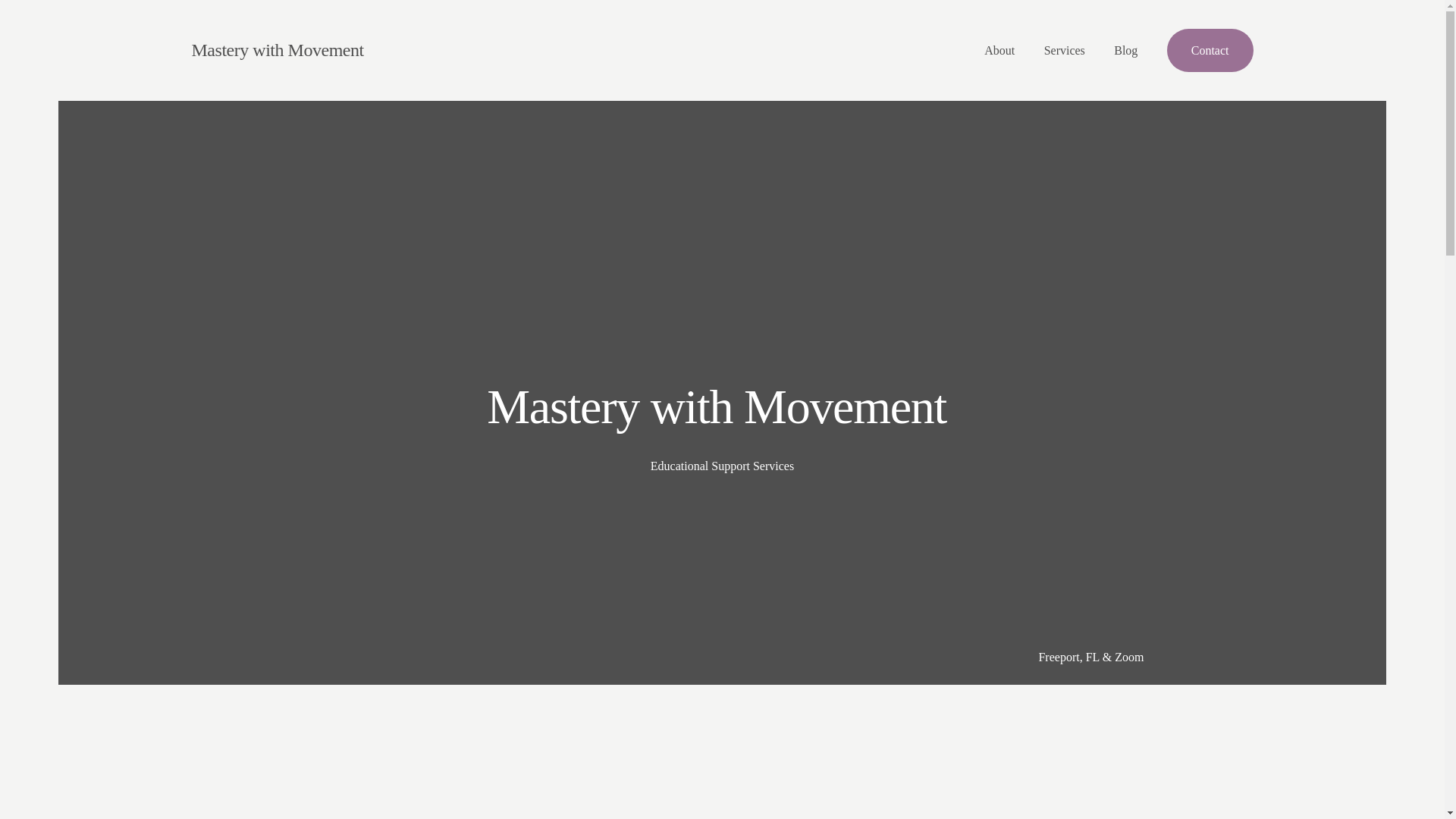 website screenshot of https://masterywithmovement.com/